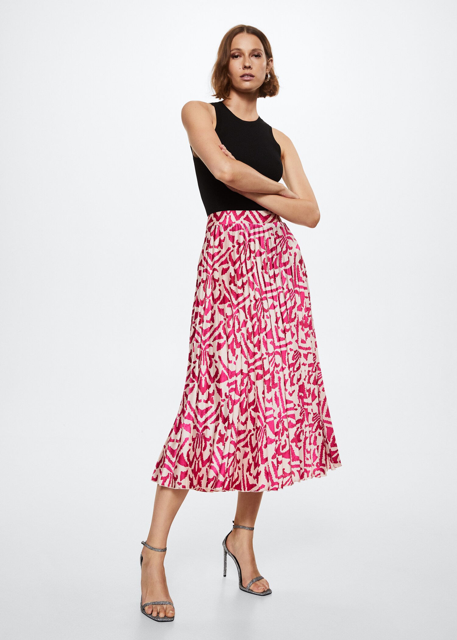 Printed pleated skirt - Details of the article 6