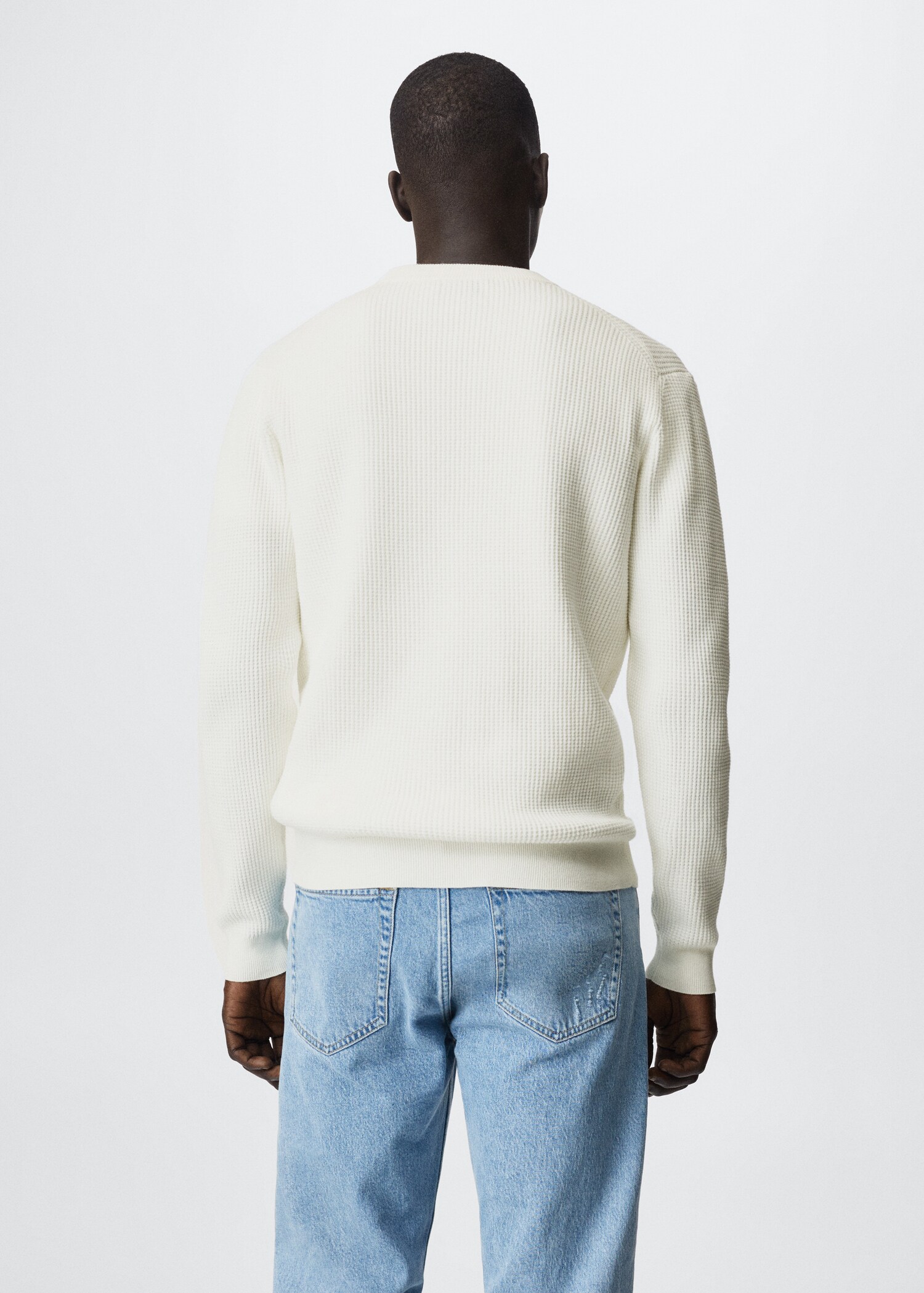 Structured cotton sweater - Reverse of the article