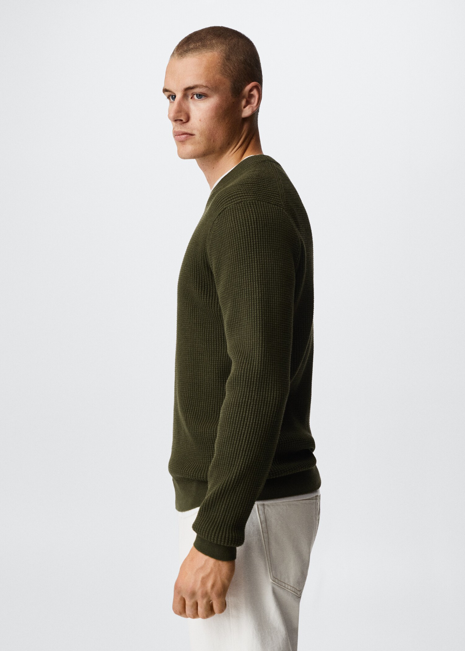 Structured cotton sweater - Details of the article 2