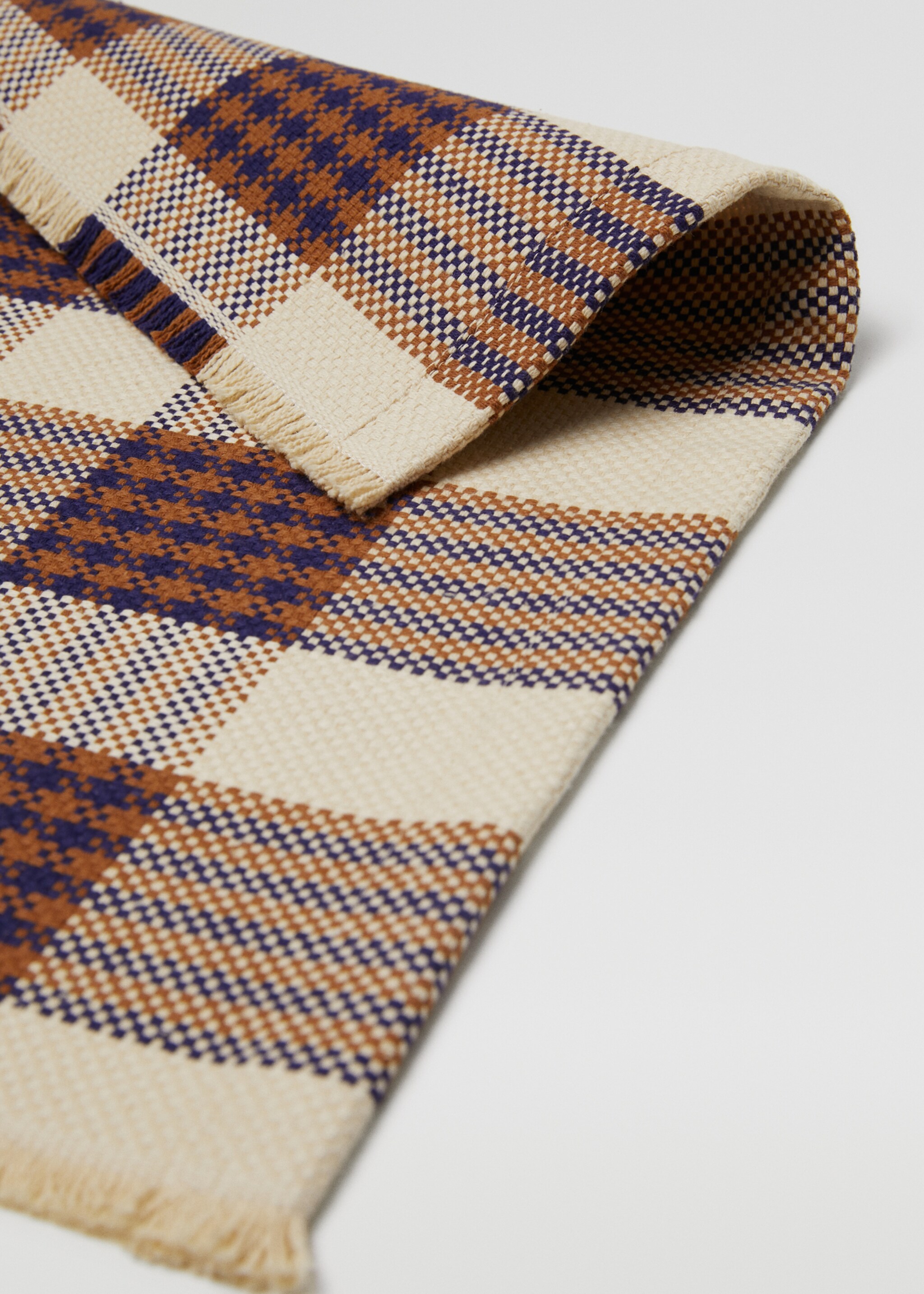 Frayed 100% cotton placemat 35x50cm (2 units) - Medium plane, Brown. Ref: 37094020-00.
