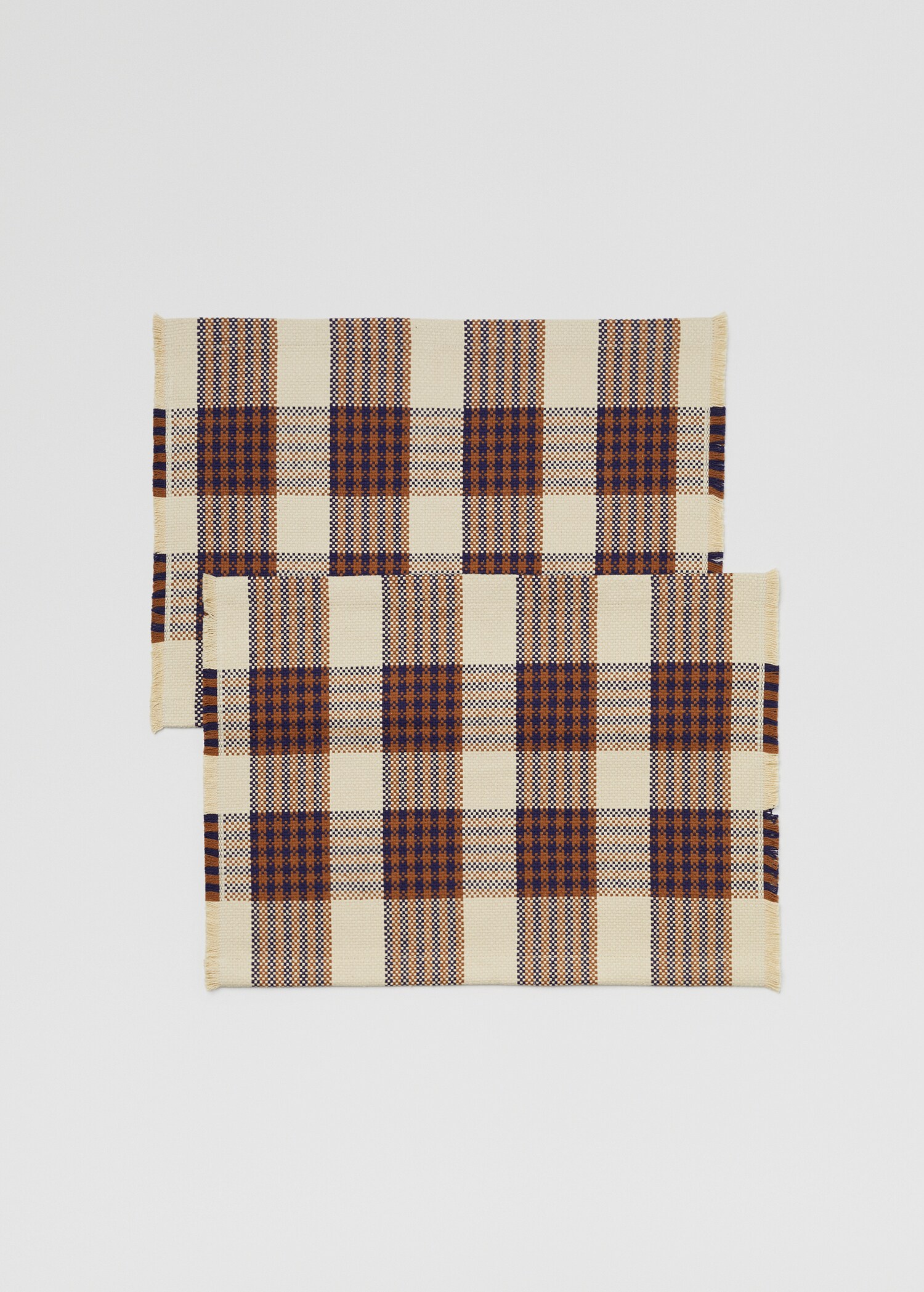 Platzset aus 100 % Baumwolle mit ausgefransten Enden 35 x 50 cm (2 Stk.) - Artikel ohne Model
