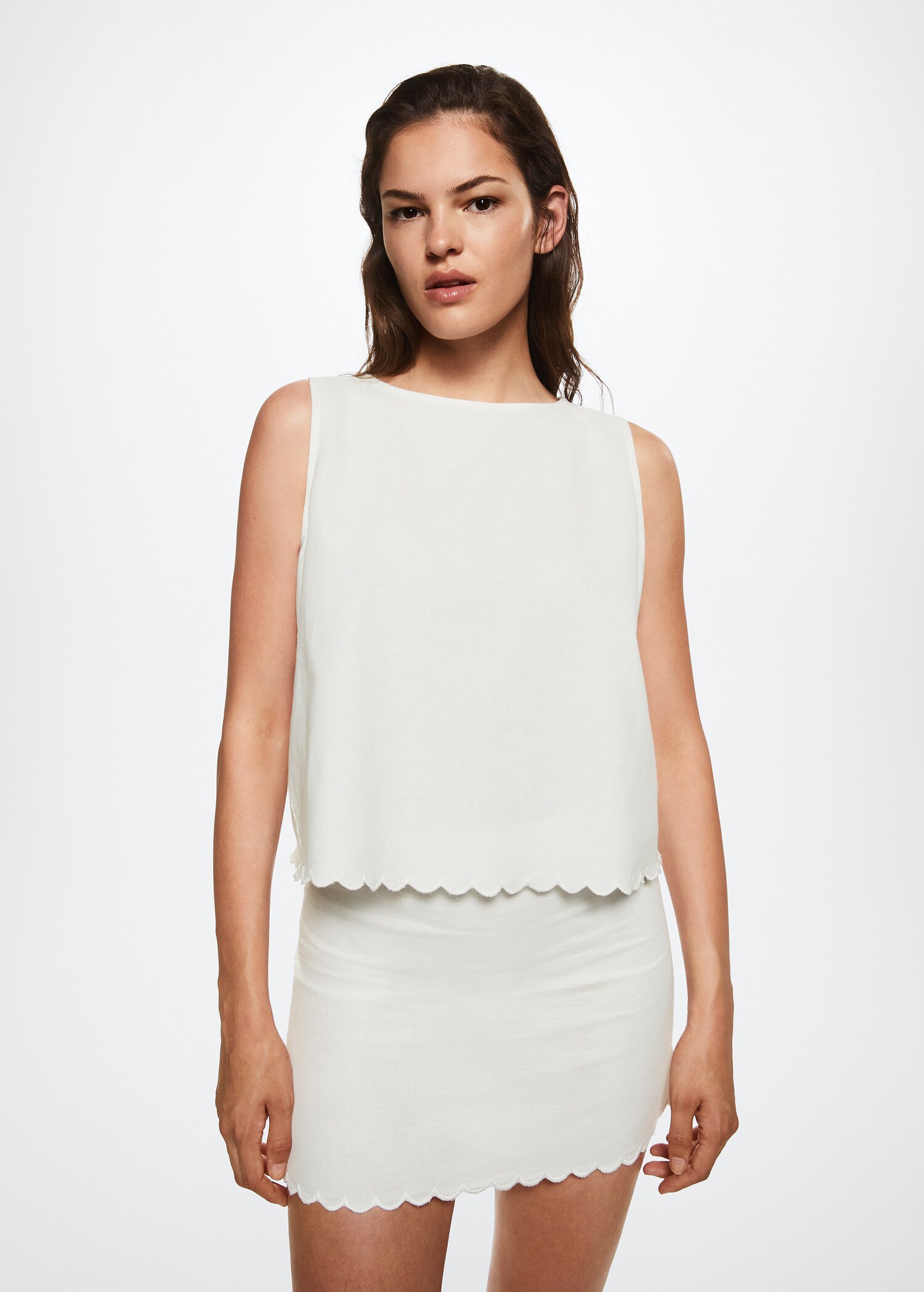 Cotton linen-blend top - Details of the article 1