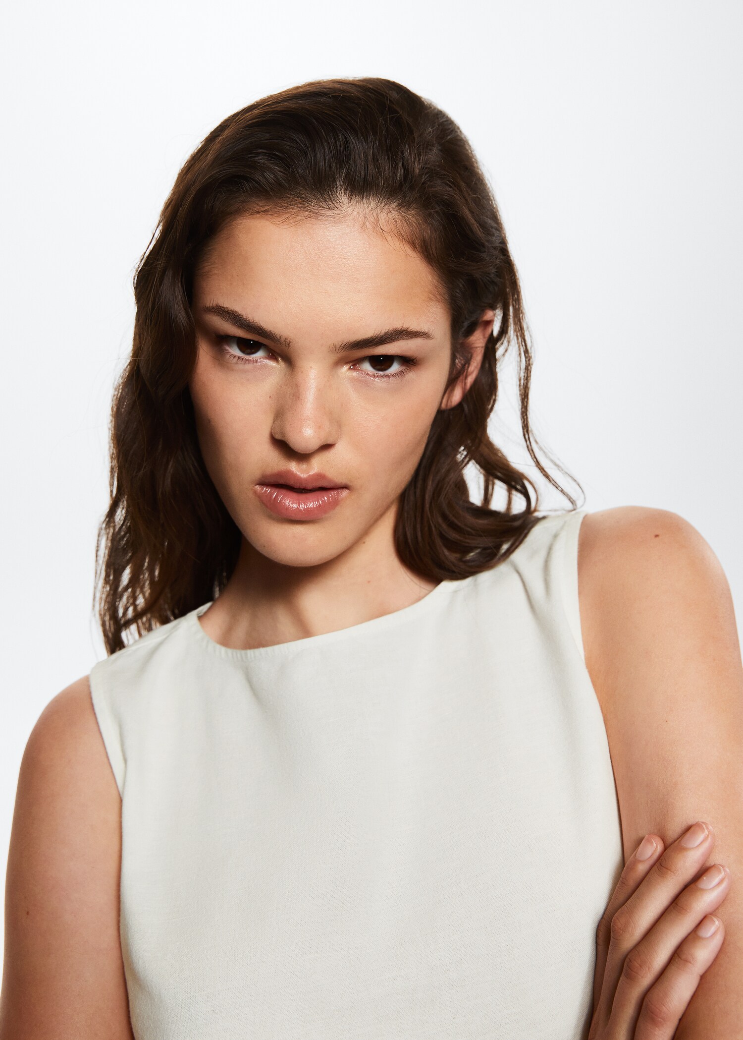 Cotton linen-blend top - Details of the article 2