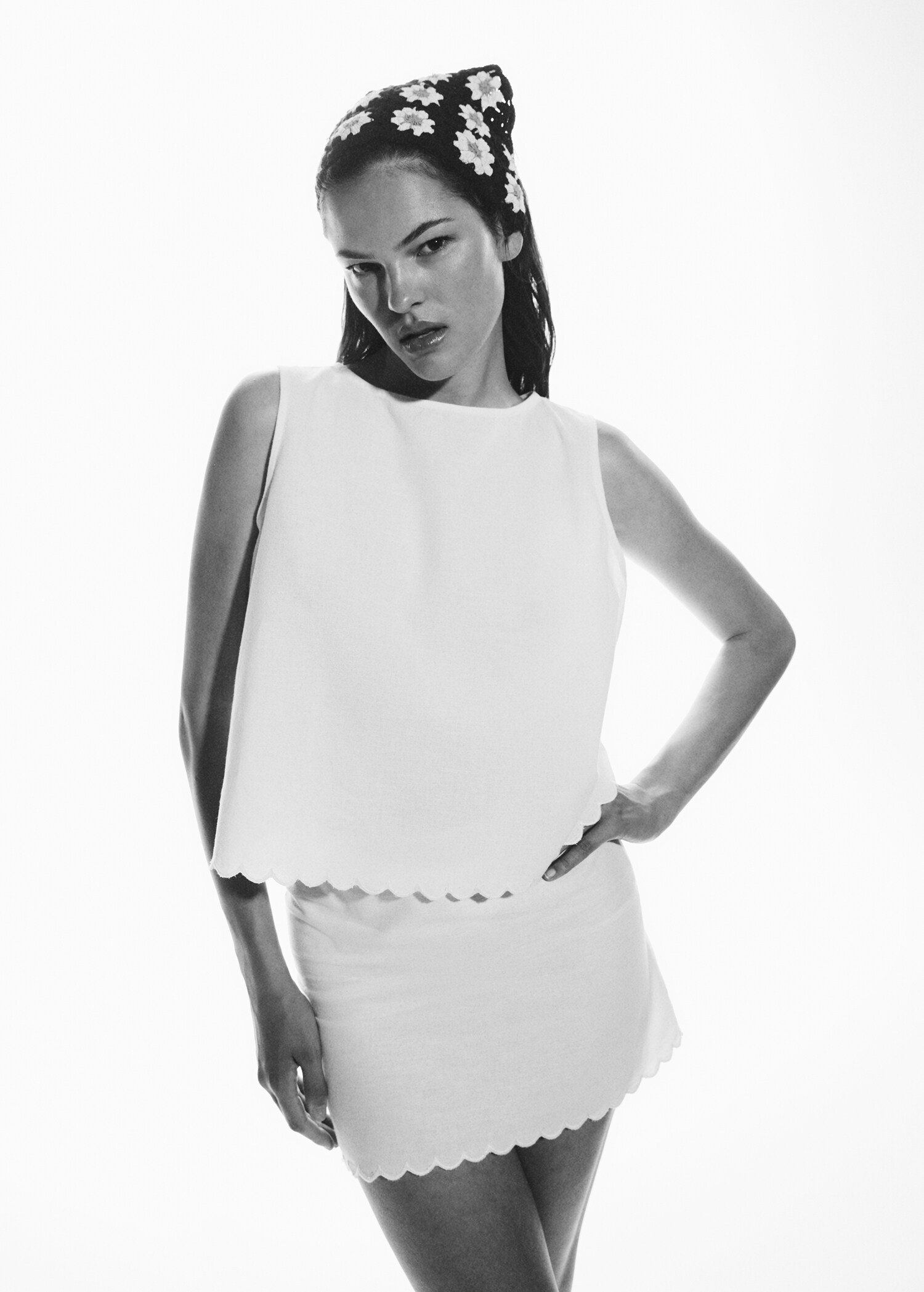 Cotton linen-blend top - Details of the article 6