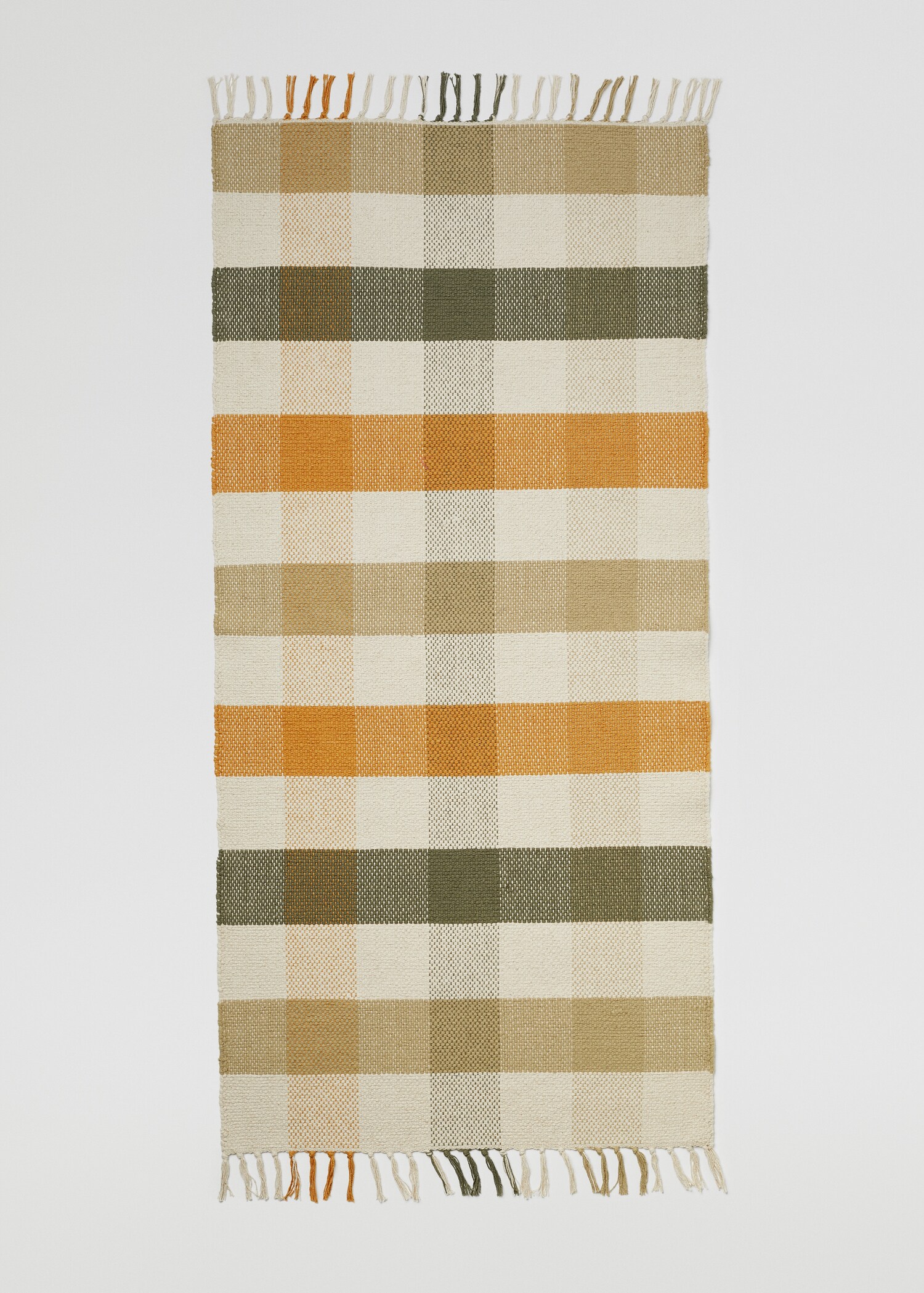 Rutig matta fransar 70x150cm - Artikel utan modell