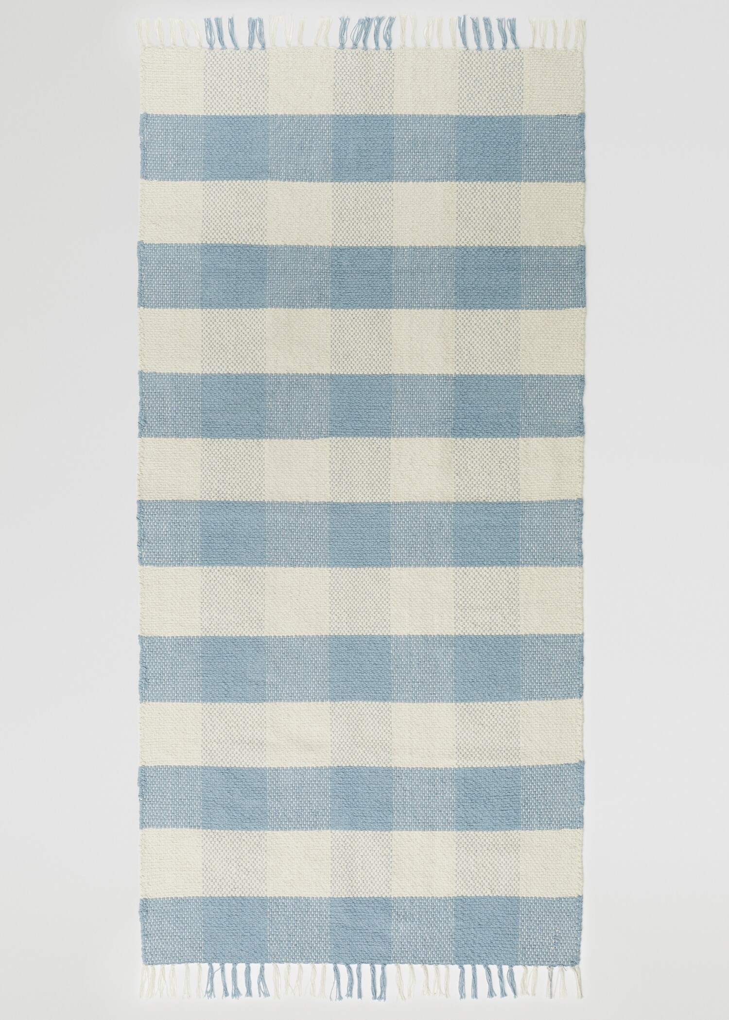 Dywan w kratę z frędzlami 70 x 150 cm - Artykuł bez modela/modelki