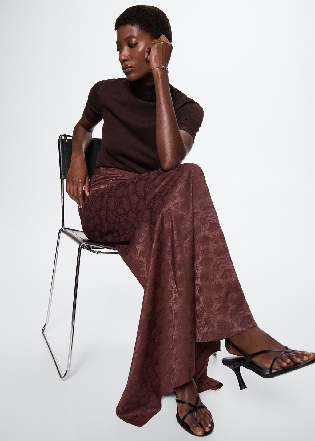 Jupe jacquard texturee Femme MANGO OUTLET Luxembourg