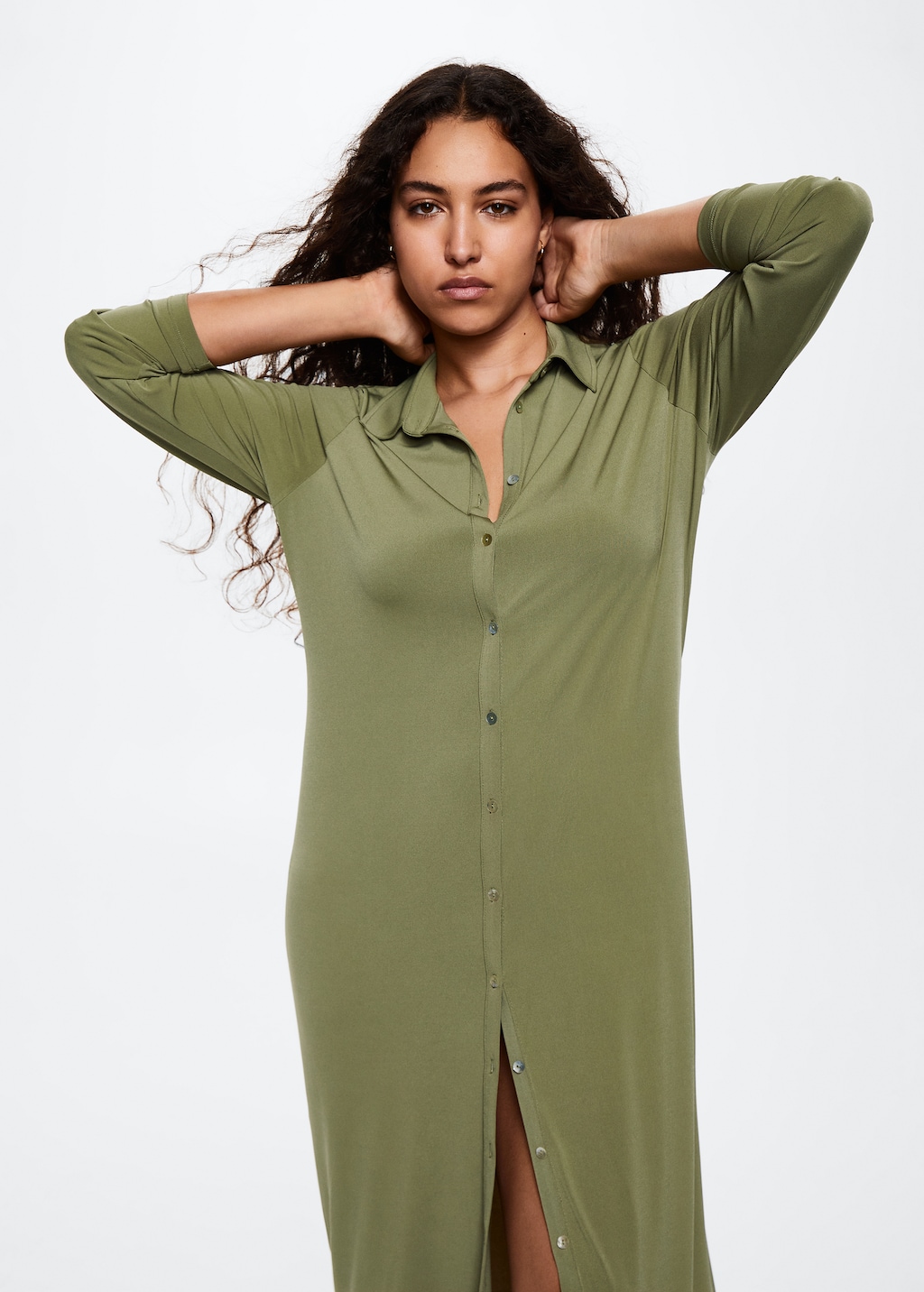 Mango buttoned midi dress outlet