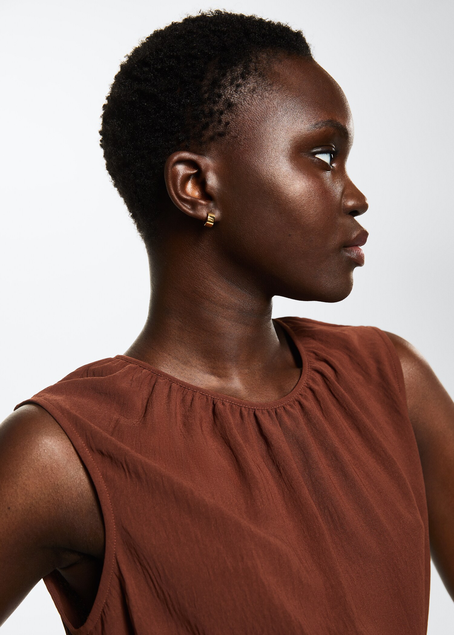 Belted textured dress - Details of the article 1