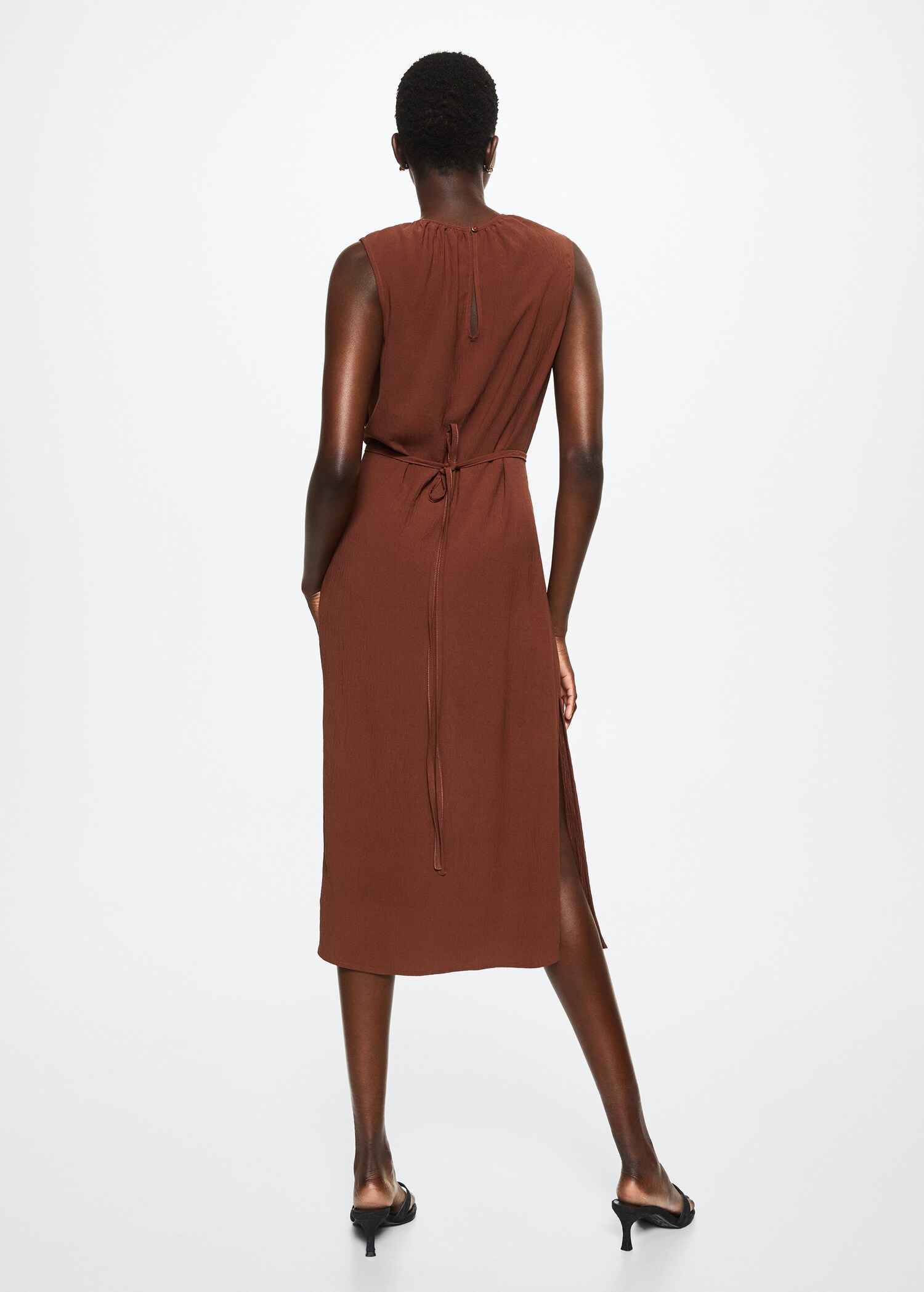 Belted textured dress - Reverse of the article
