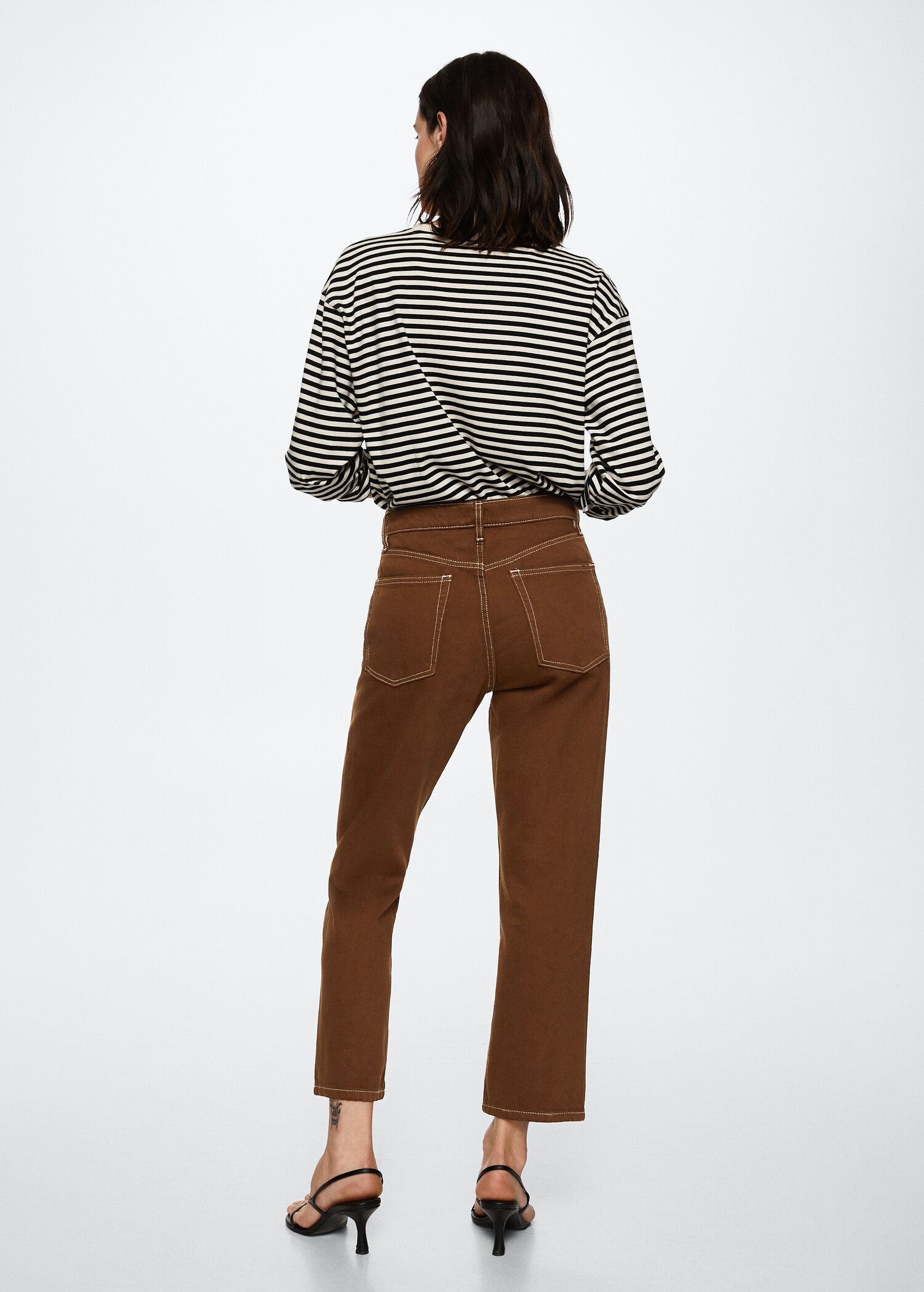 High-waist cropped straight jeans - Reverse of the article