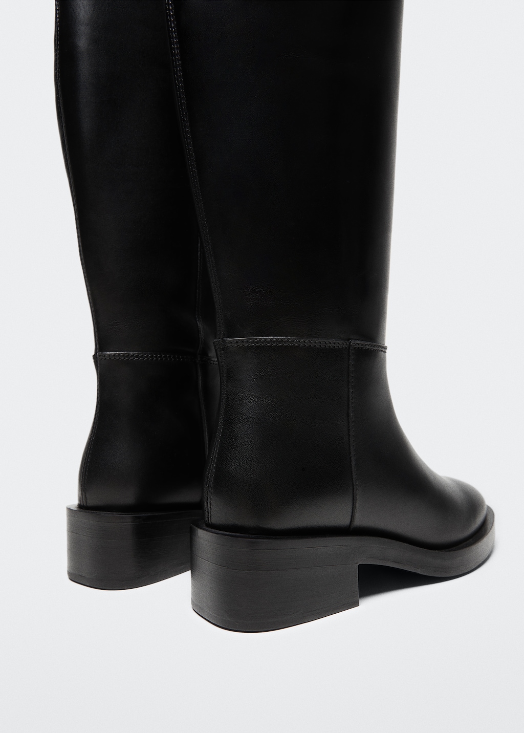 Mango black leather boots online