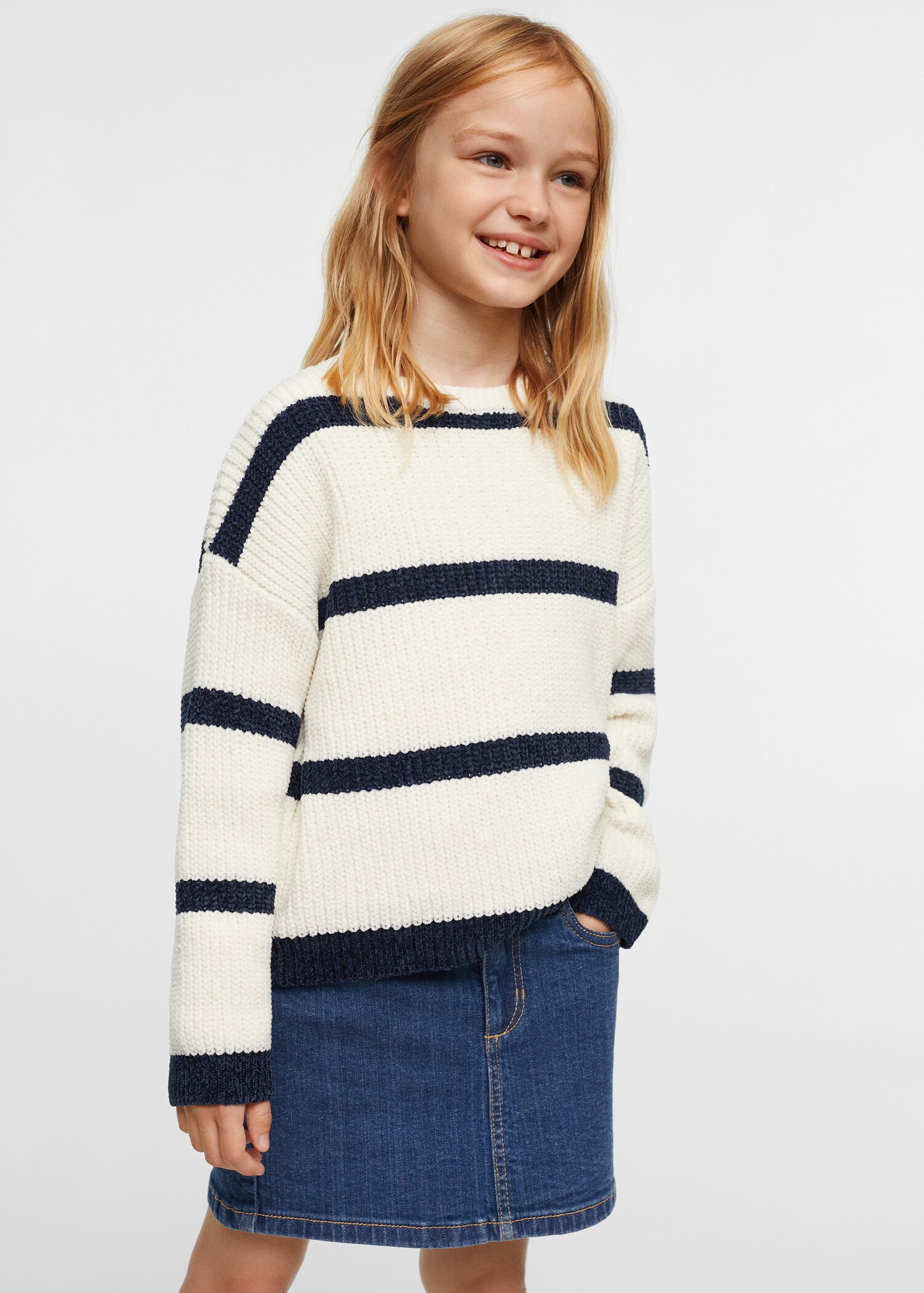 Striped chenille sweater - Medium plane