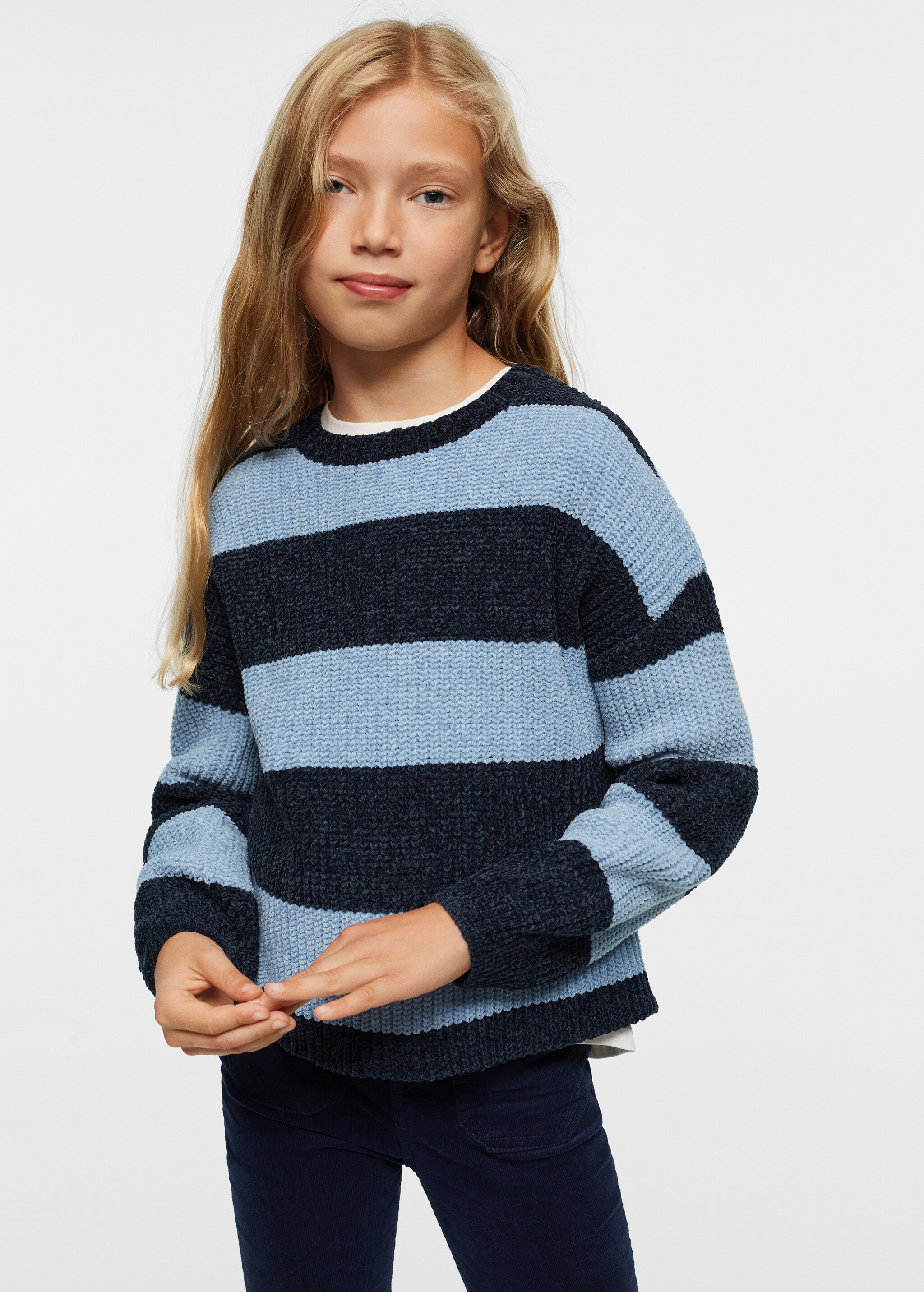 Striped chenille sweater - Medium plane