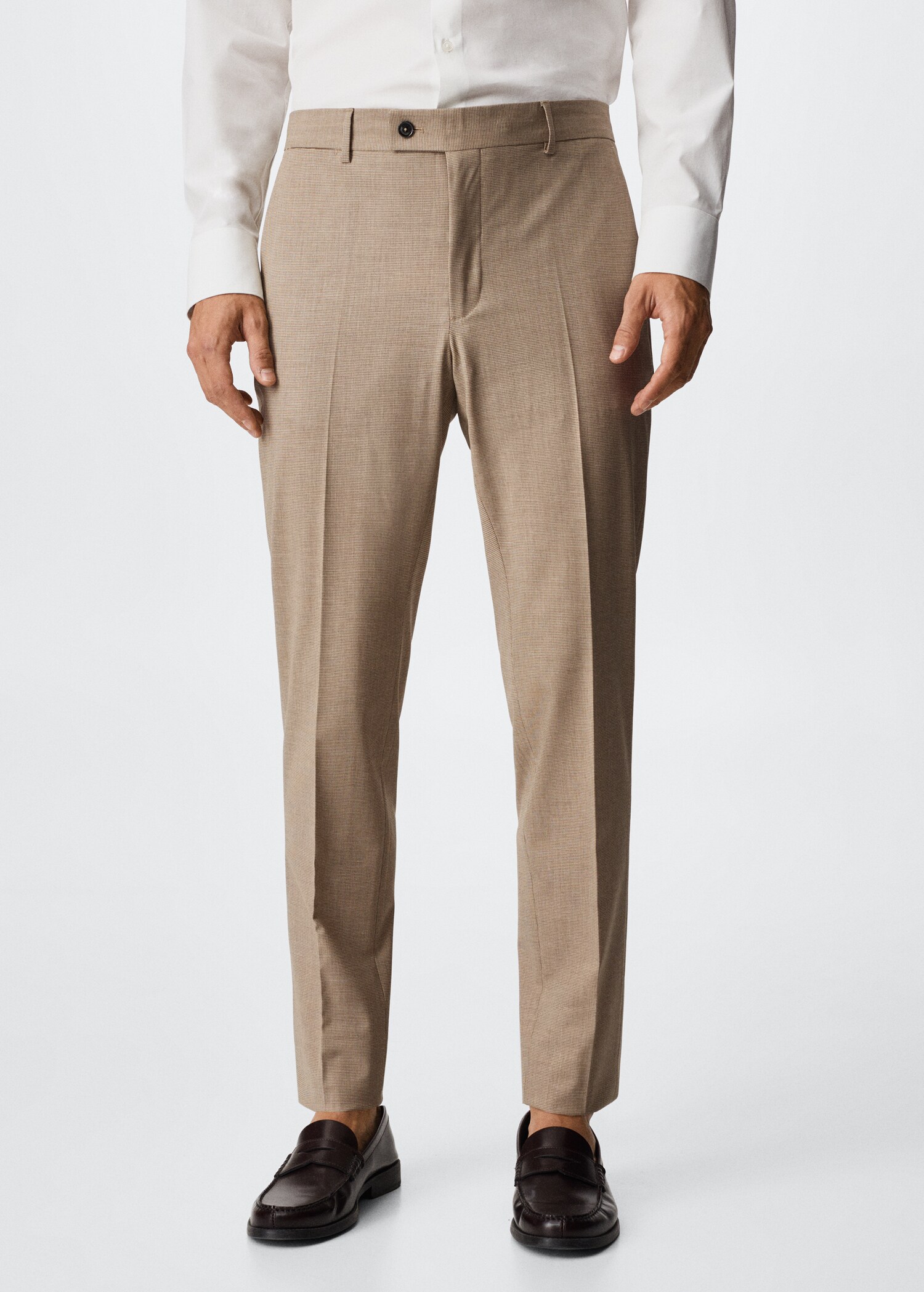 Slim fit wool suit trousers - Medium plane