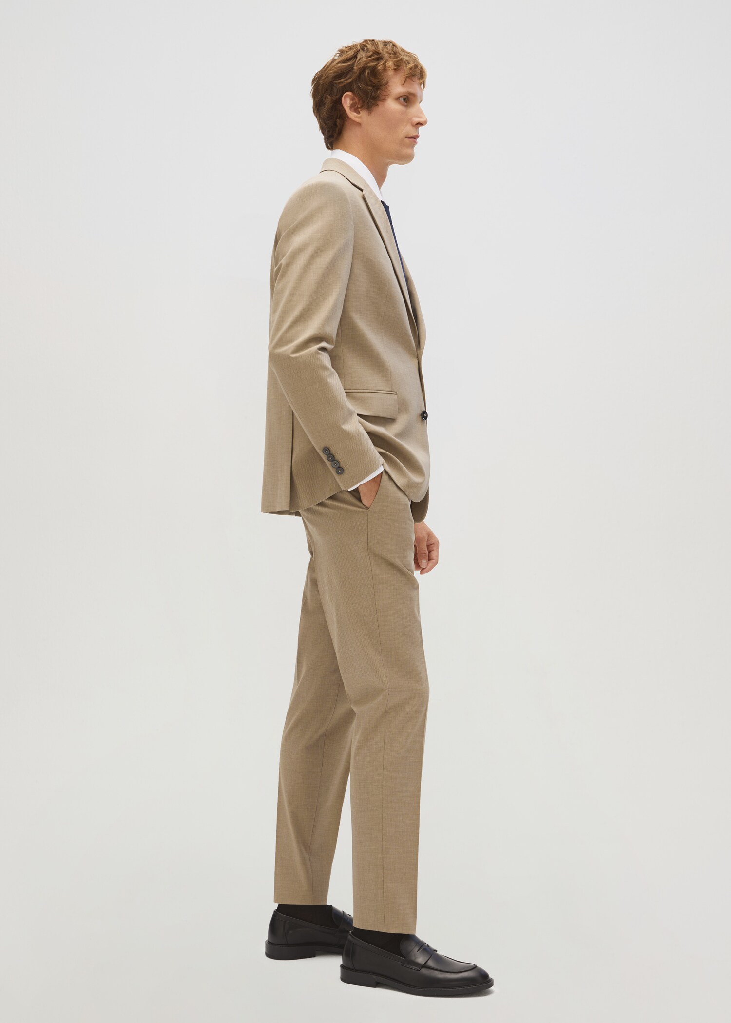 Slim fit wool suit trousers - Details of the article 7