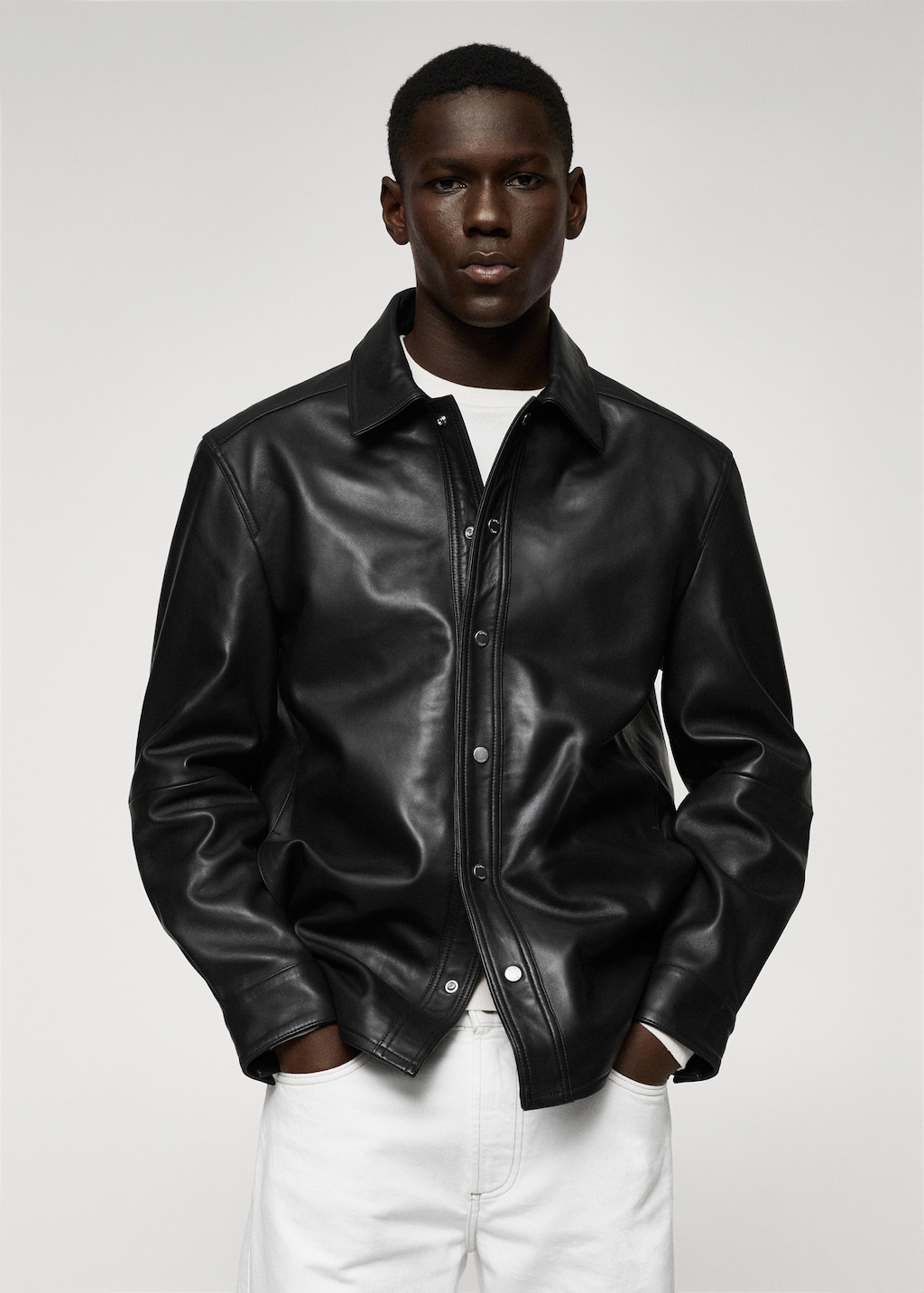 Surchemise en cuir homme cheap