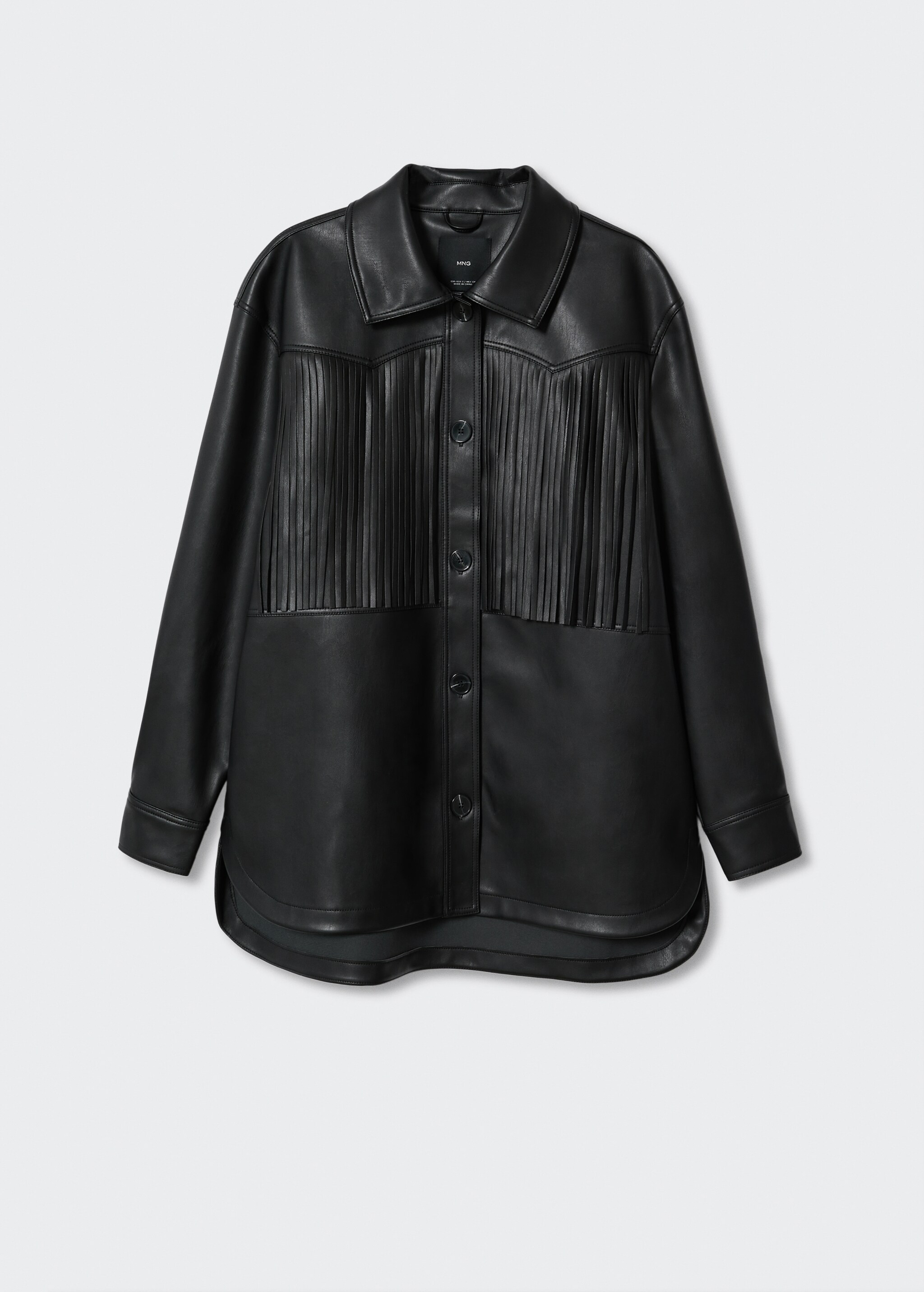 Leather-effect fringed jacket - Article without model