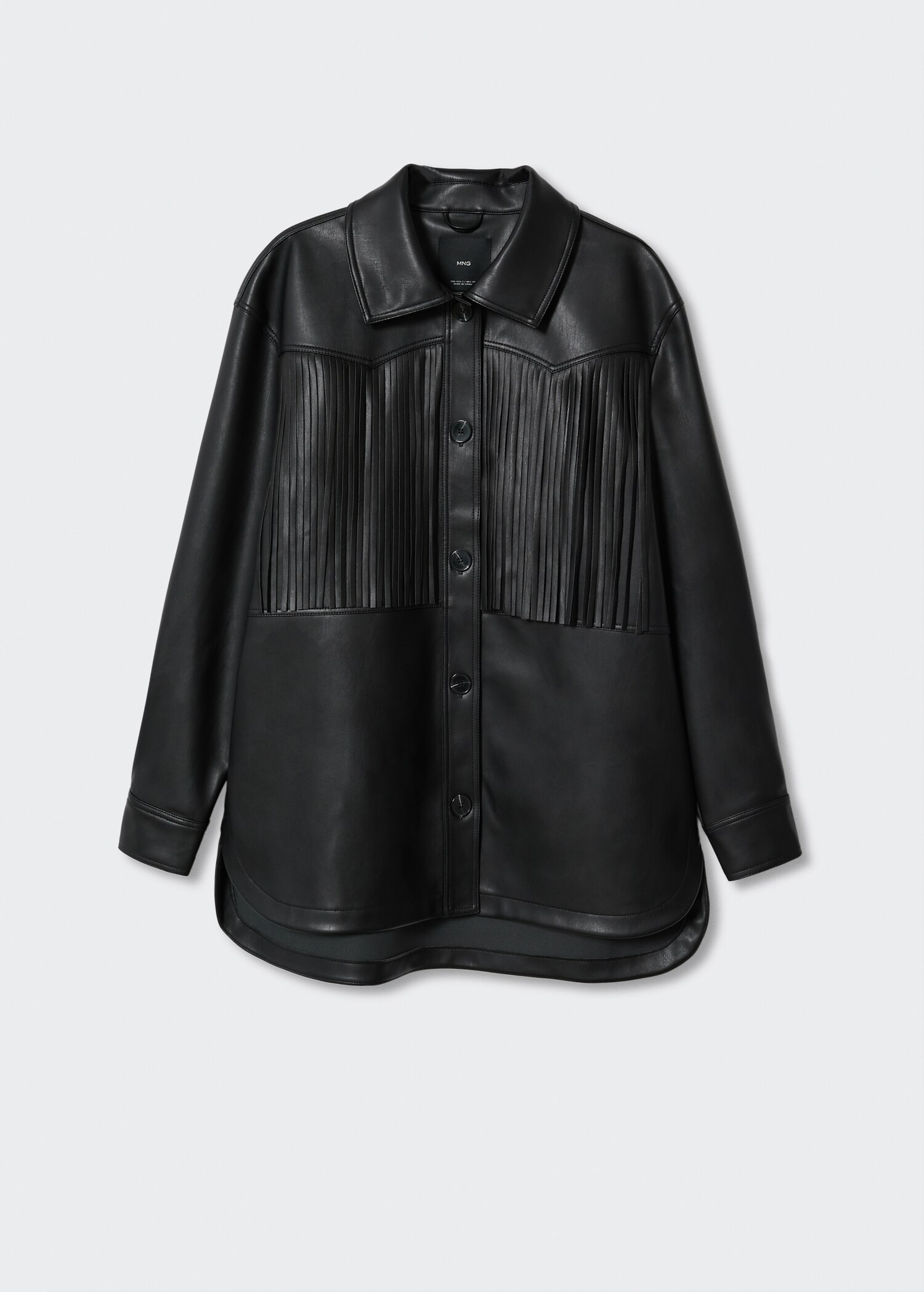 Leather-effect fringed jacket - Article without model