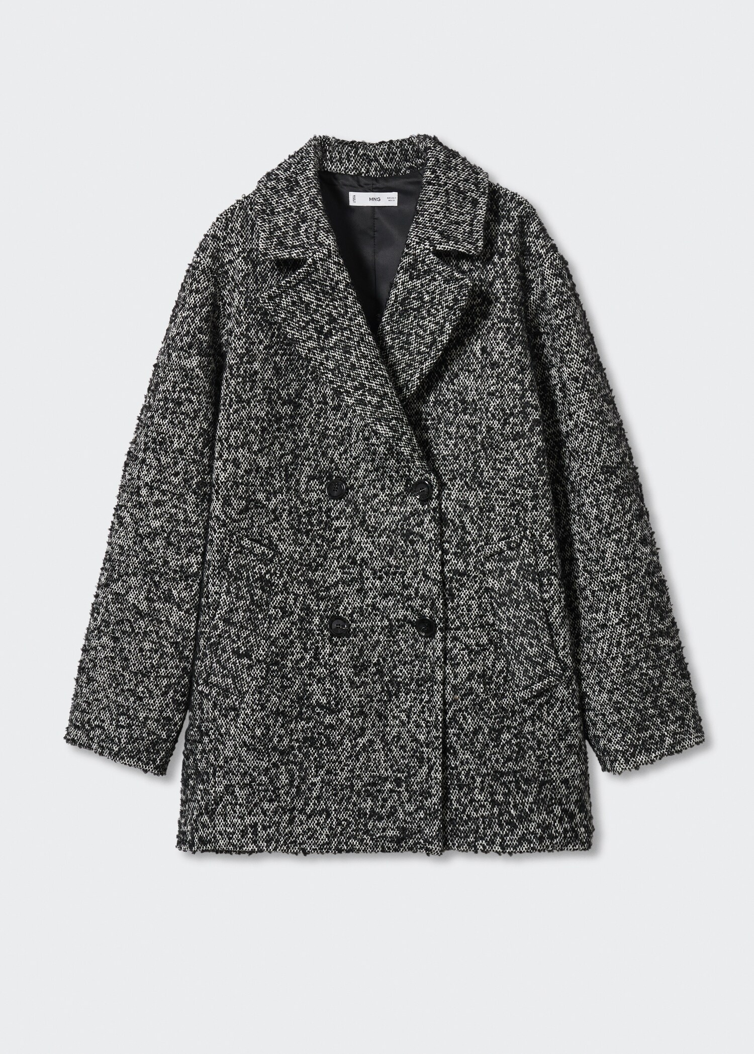 Flecked textured coat - Woman | MANGO OUTLET United Kingdom