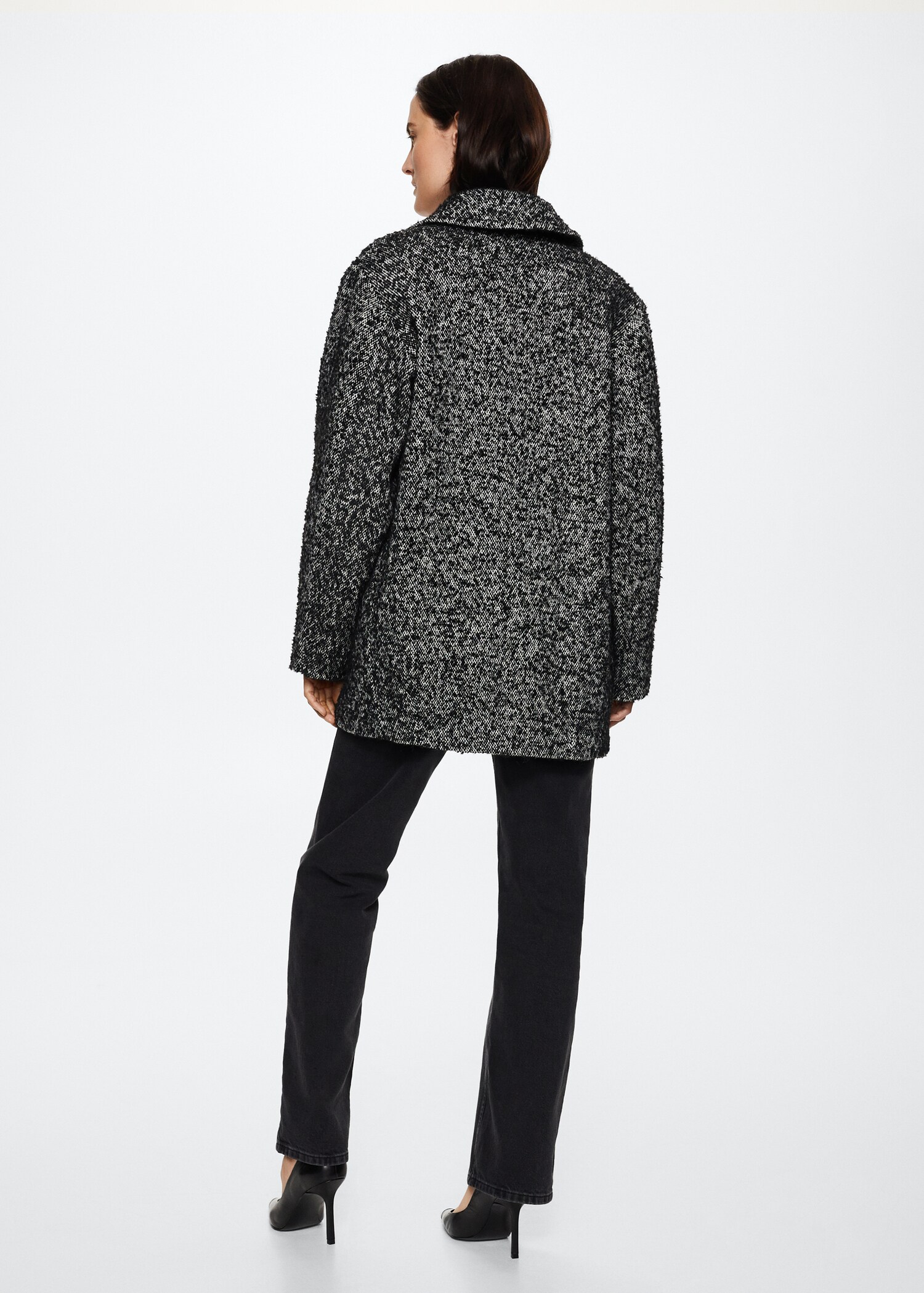 Flecked textured coat - Woman | MANGO OUTLET United Kingdom