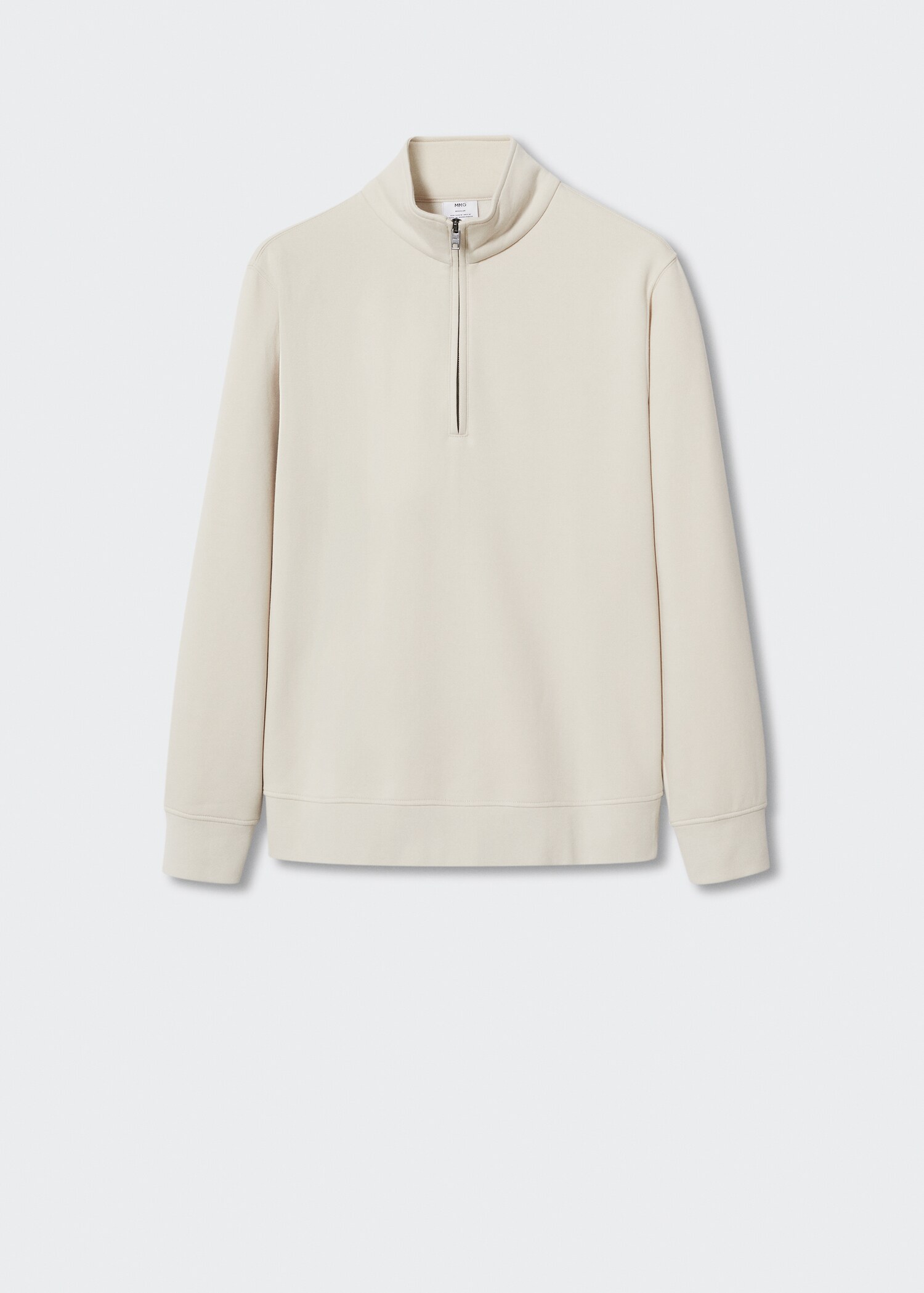 Cotton sweatshirt with zip neck - Article without model