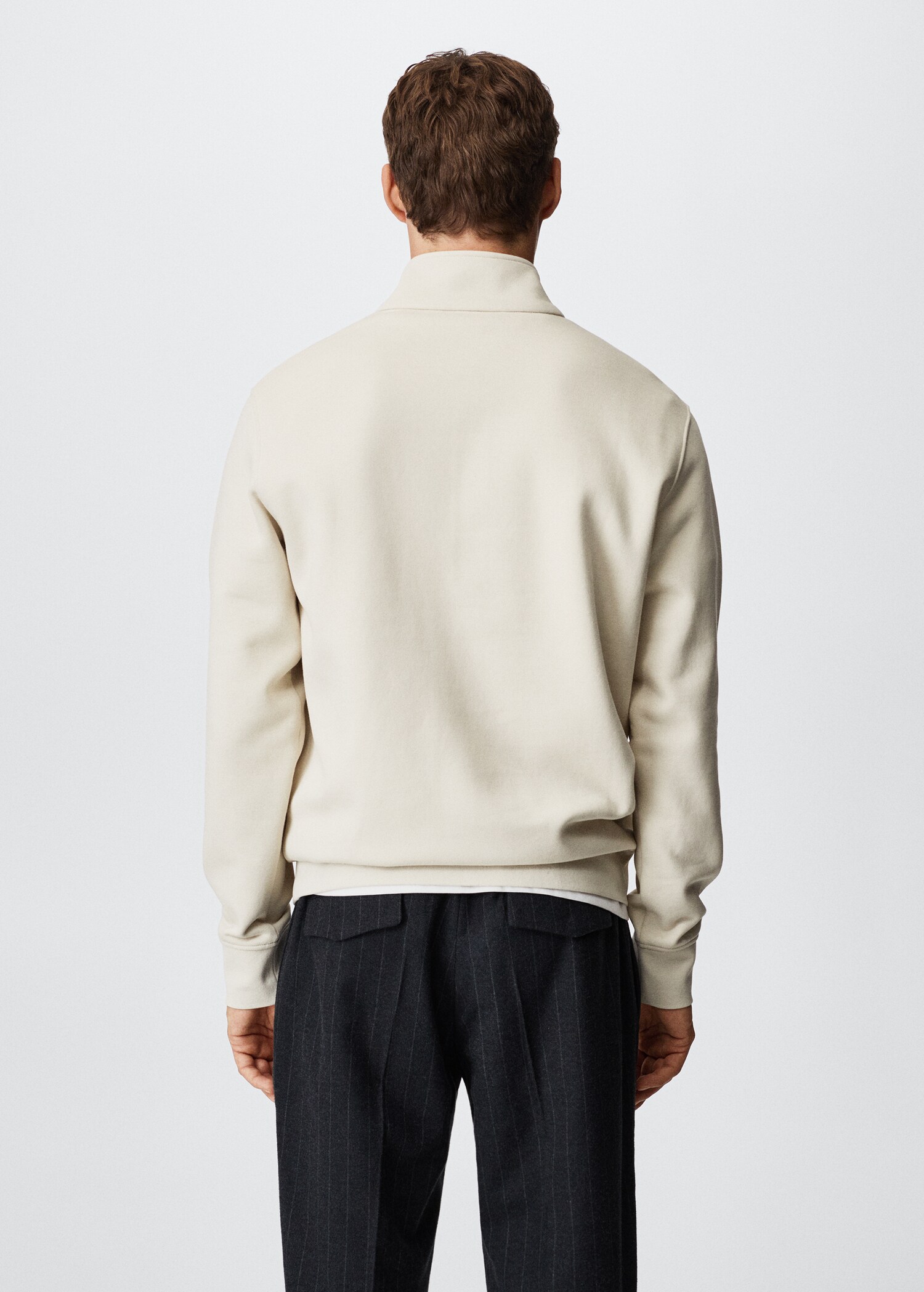 Cotton sweatshirt with zip neck - Reverse of the article