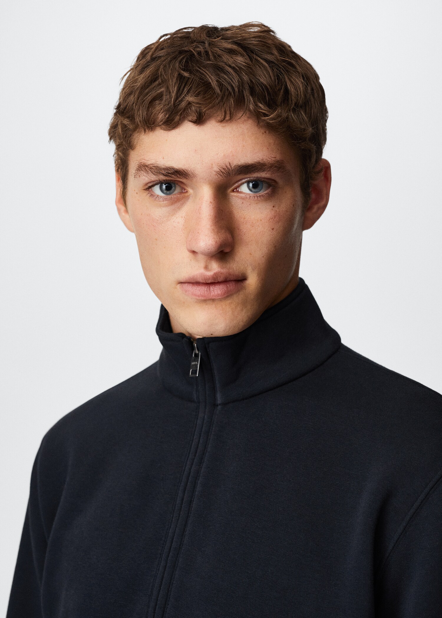 Baumwoll-Sweatshirt mit Zip-Kragen - Detail des Artikels 1