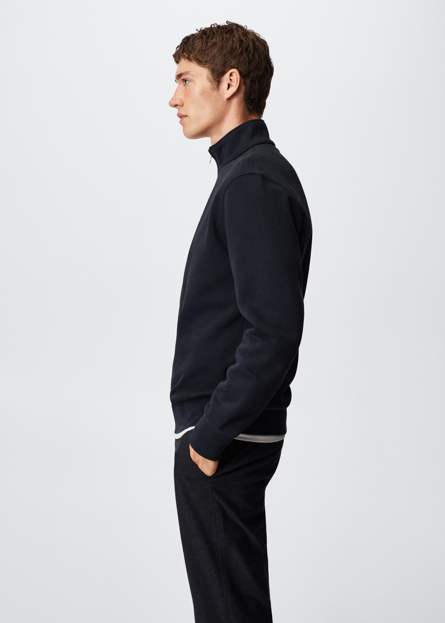 Baumwoll-Sweatshirt mit Zip-Kragen - Detail des Artikels 2