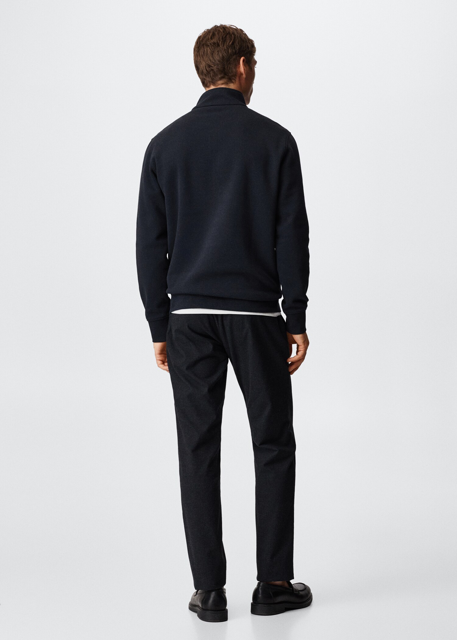 Baumwoll-Sweatshirt mit Zip-Kragen - Rückseite des Artikels