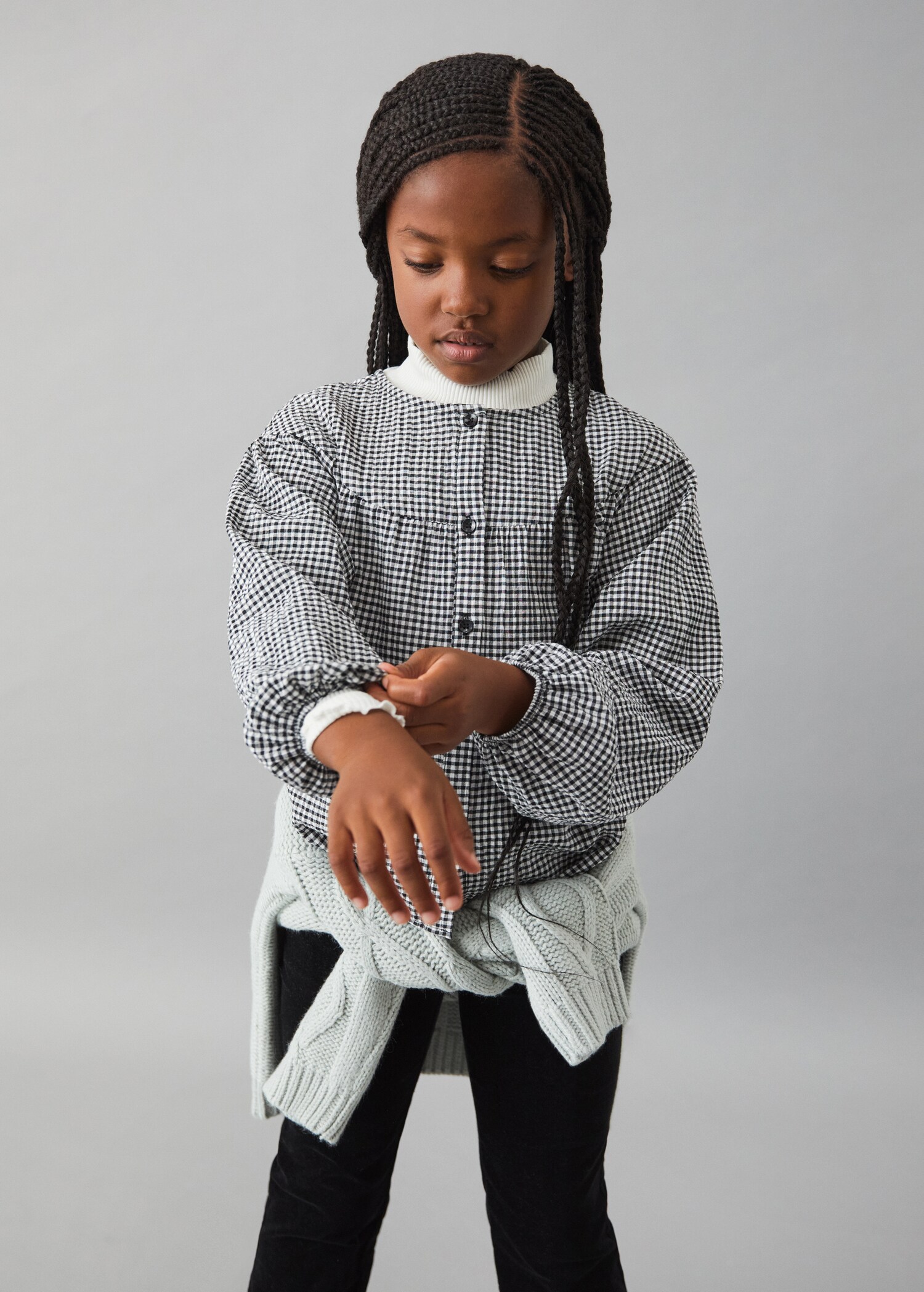Gingham check blouse - Details of the article 5