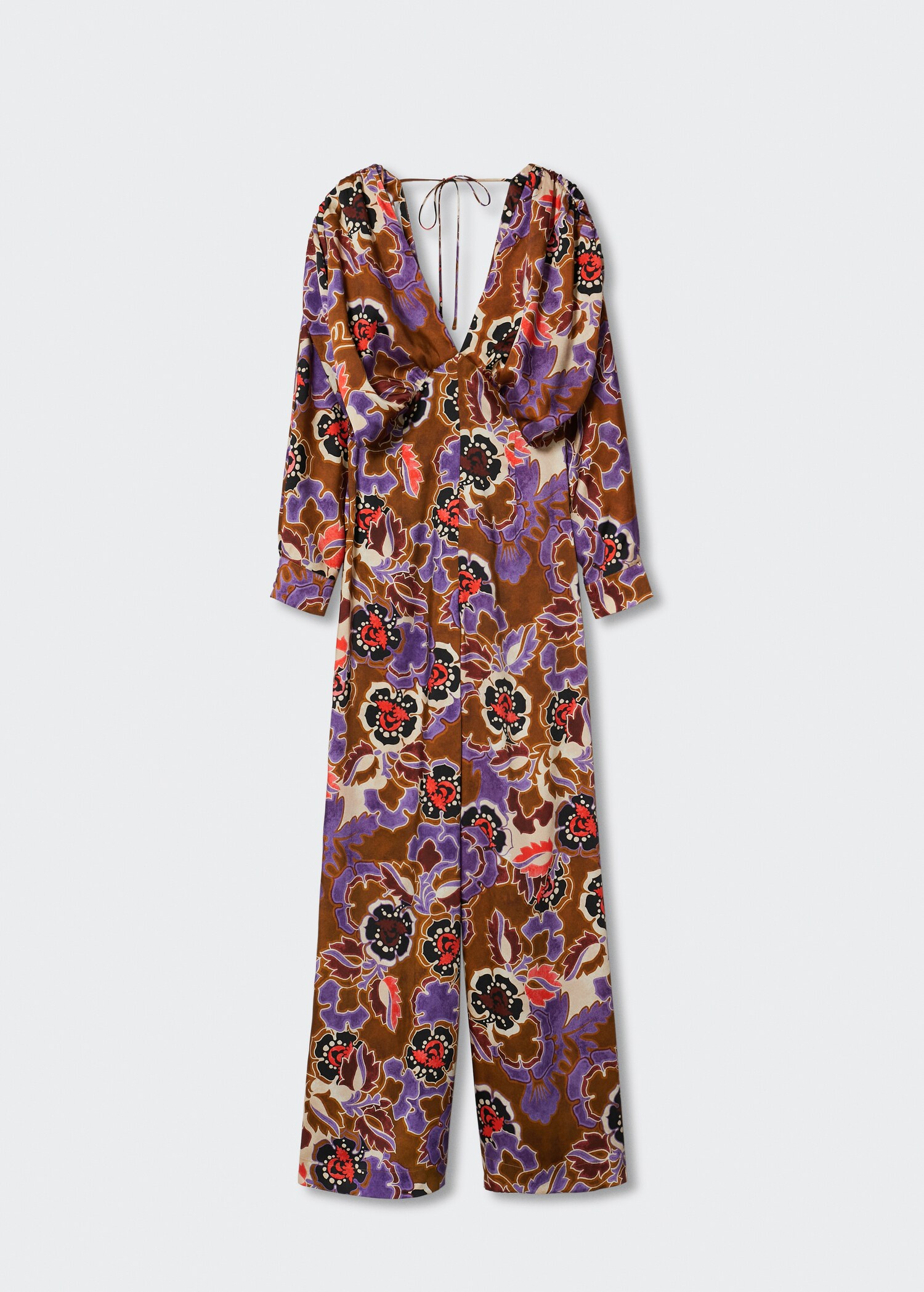 Printed satin jumpsuit - Article without model