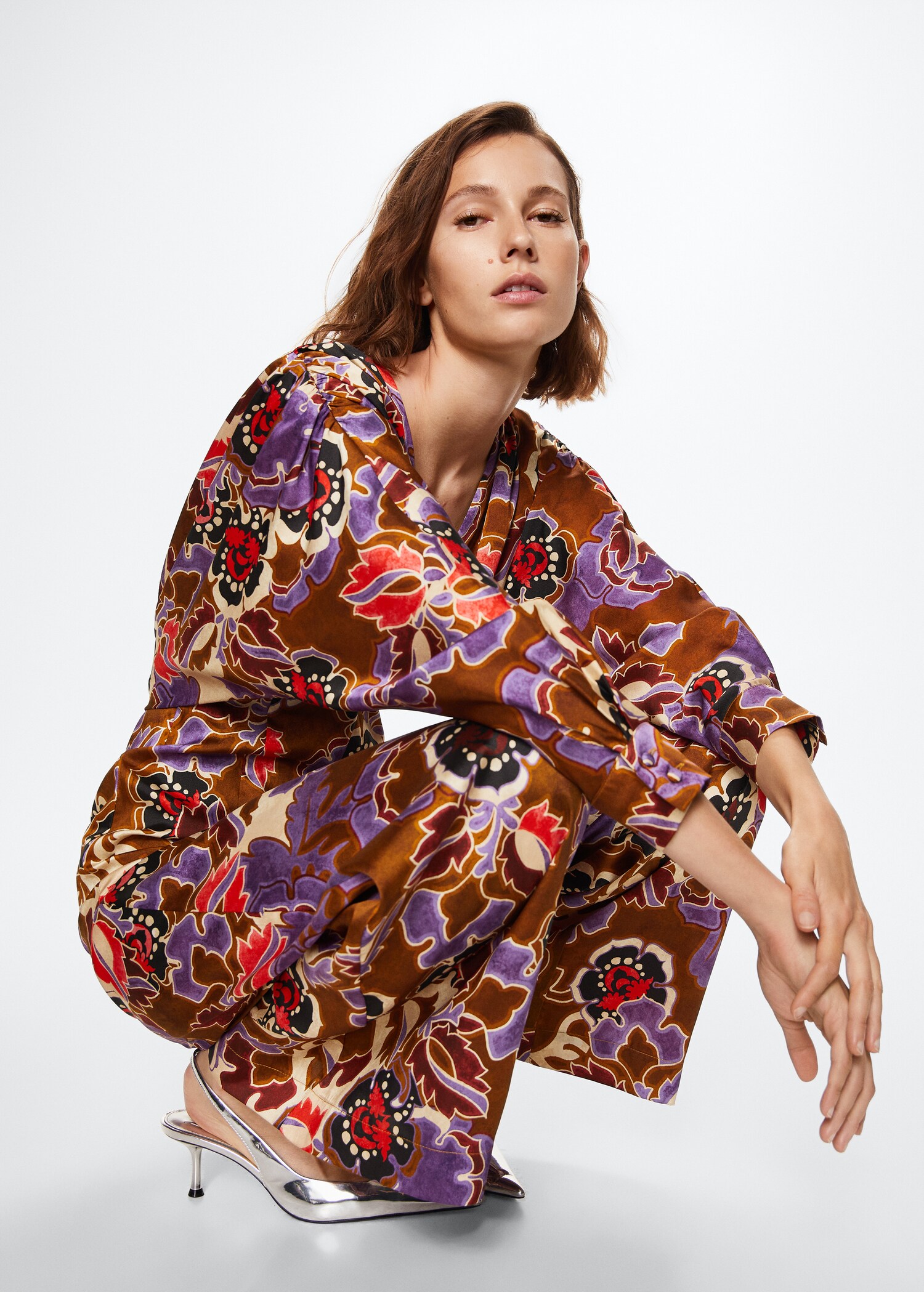 Printed satin jumpsuit - Details of the article 2
