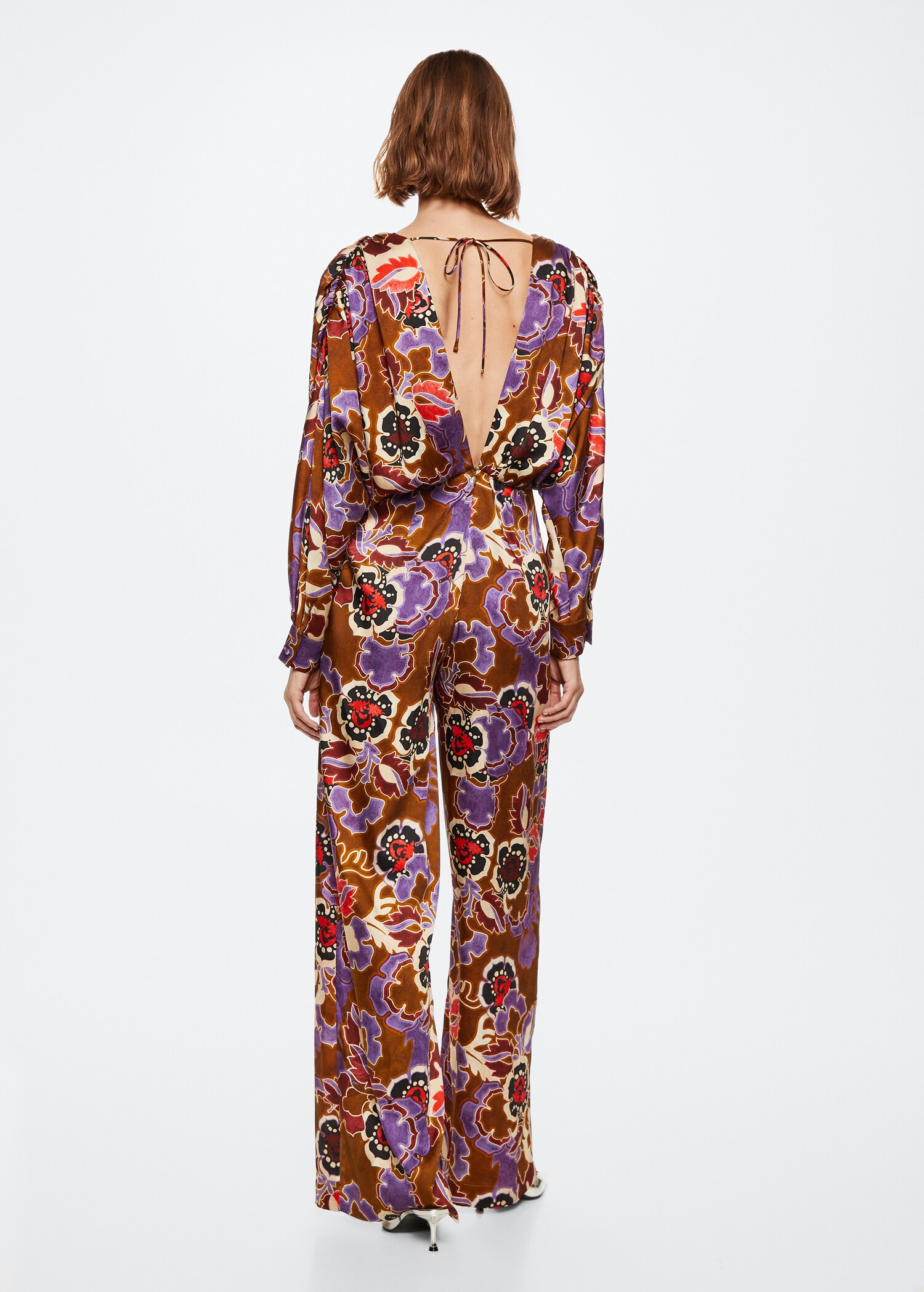 Printed satin jumpsuit - Reverse of the article