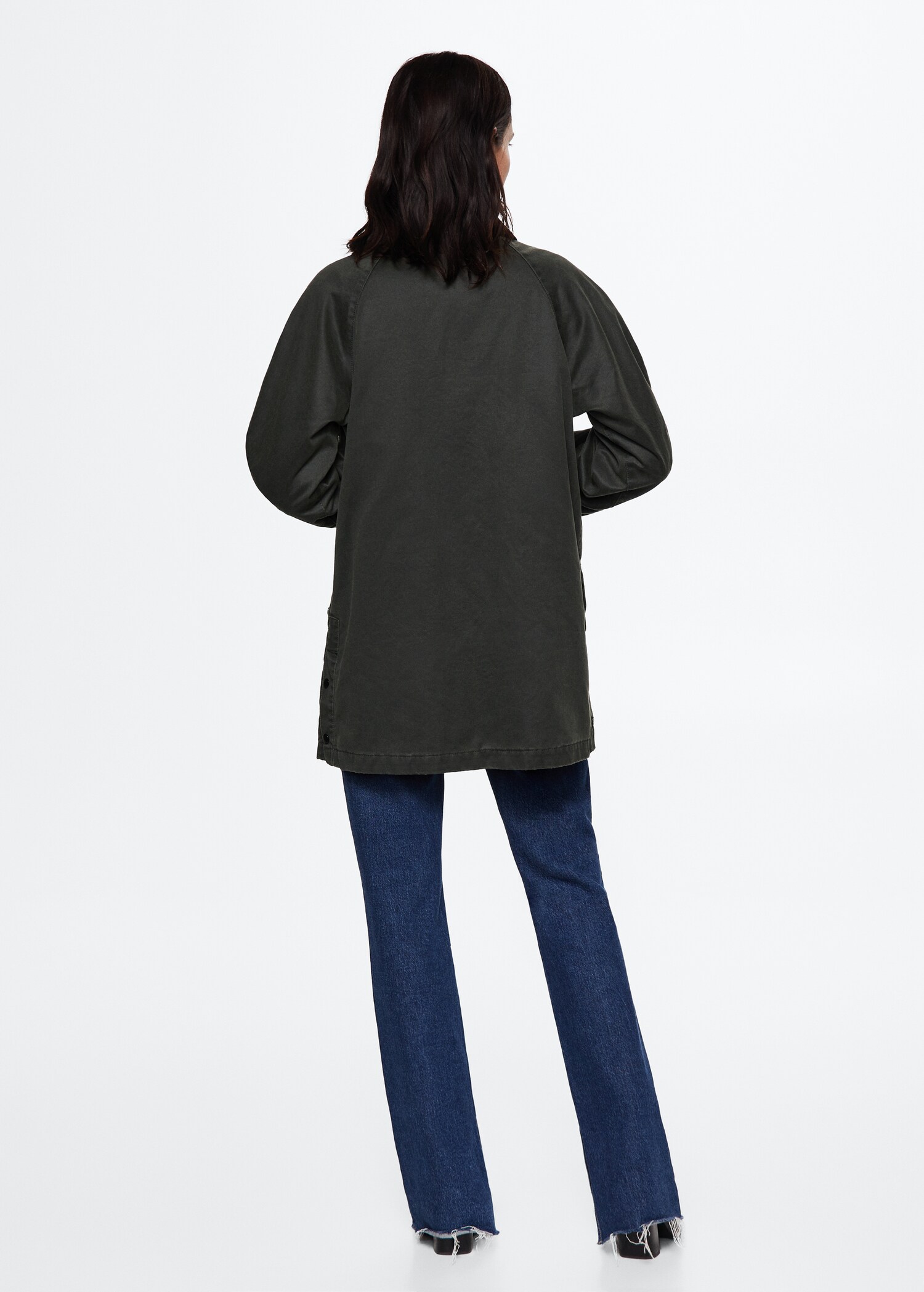Waxed-effect short parka - Reverse of the article