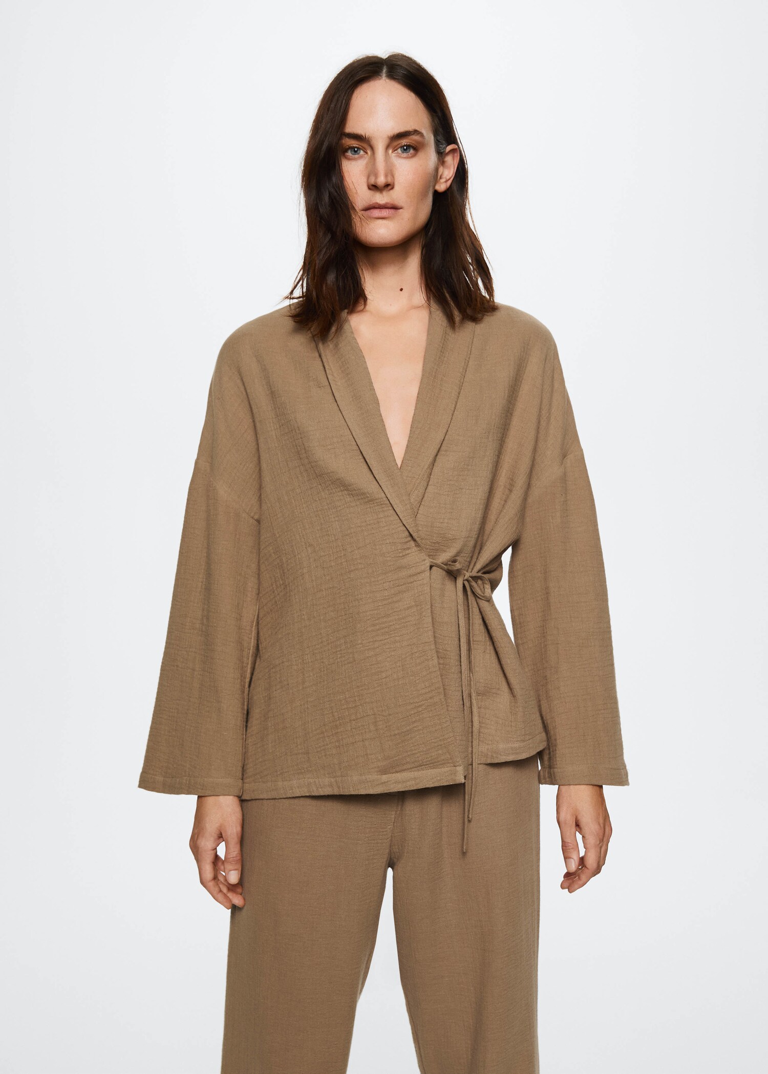 Chemise pyjama gaze de coton - Plan moyen