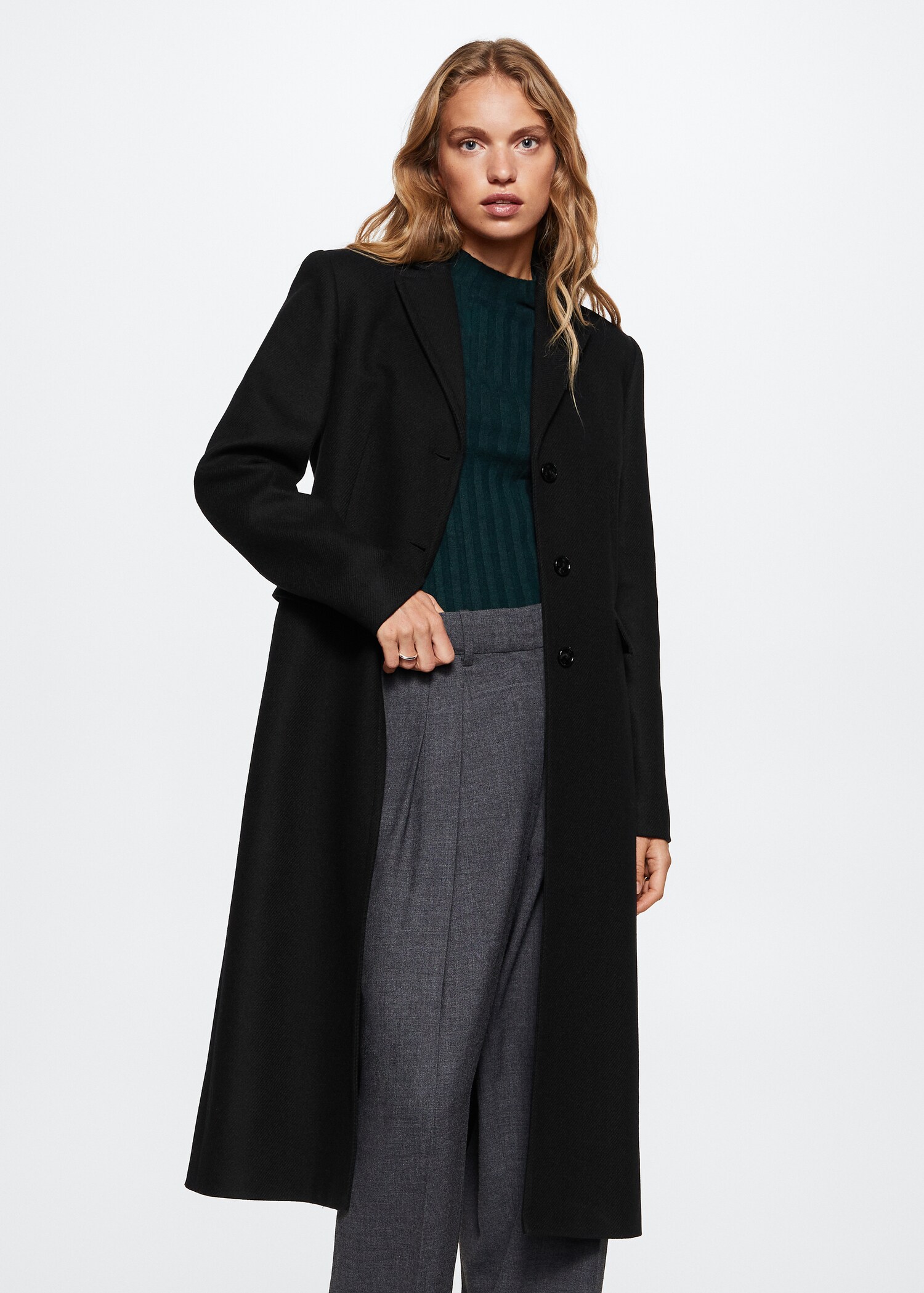 Manteau ajusté boutons  - Plan moyen