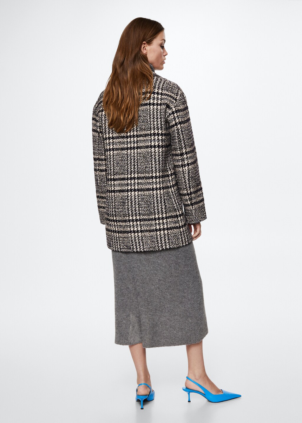 Manteau tweed carreaux best sale