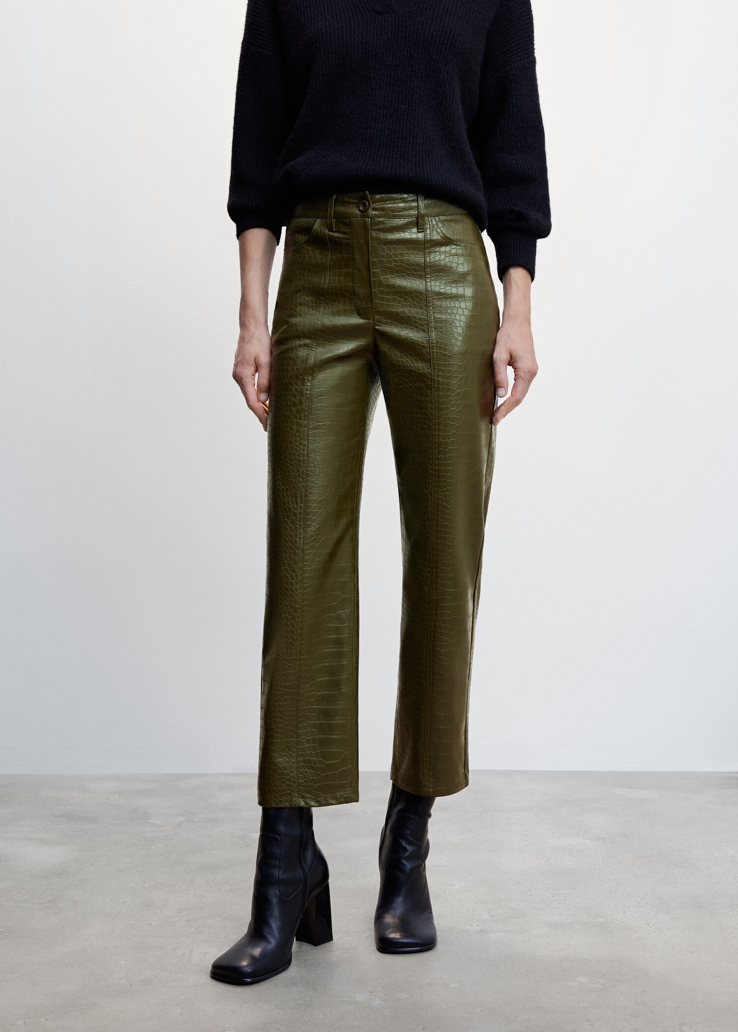 Pantalons efecte pell cocodril - Pla mig