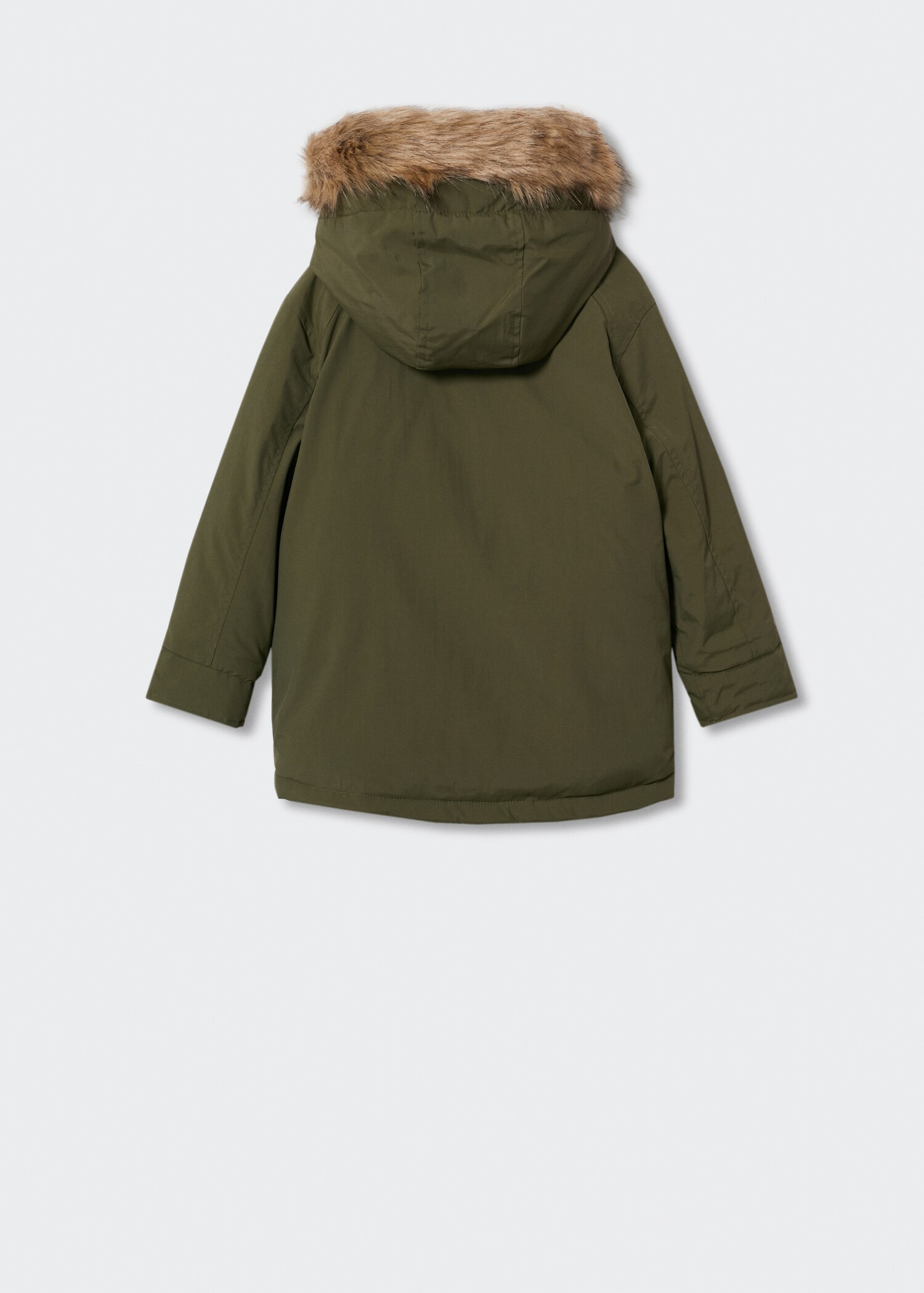 Anorak with shearling-effect hood - Reverse of the article