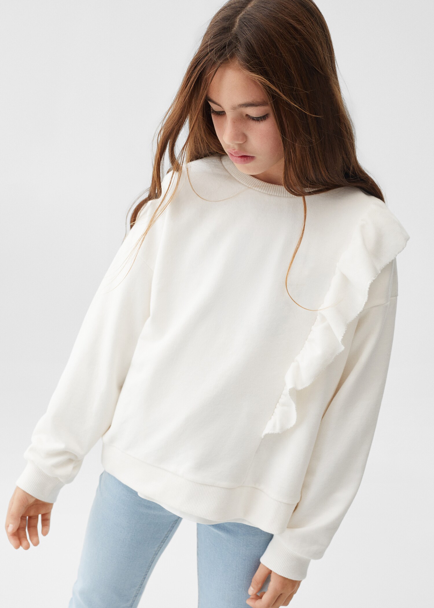 Ruffle cotton sweatshirt - Medium plane