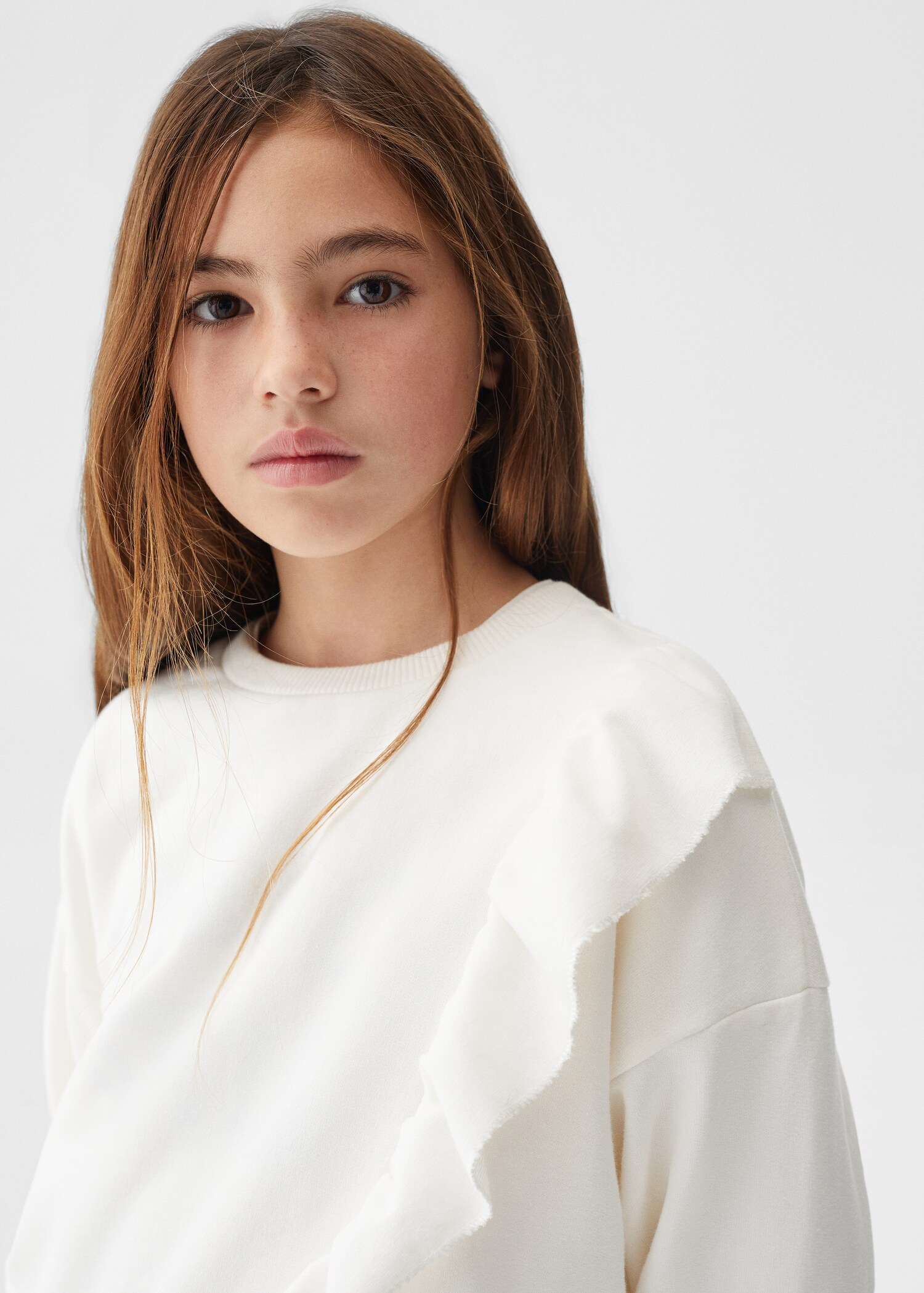 Ruffle cotton sweatshirt - Details of the article 1
