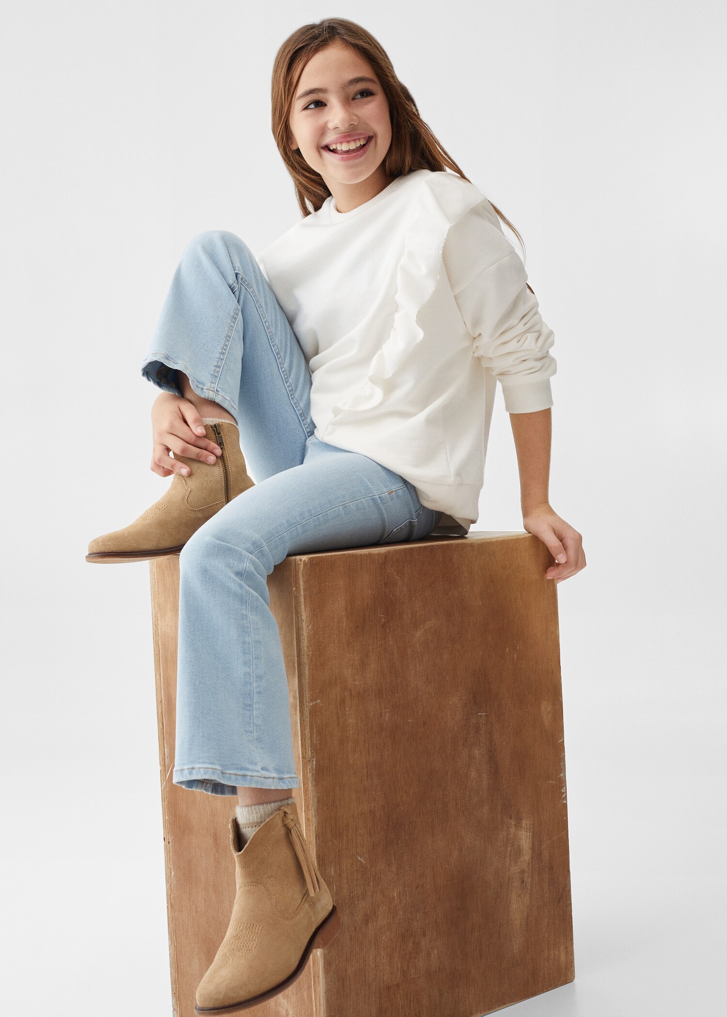 Ruffle cotton sweatshirt - Details of the article 2