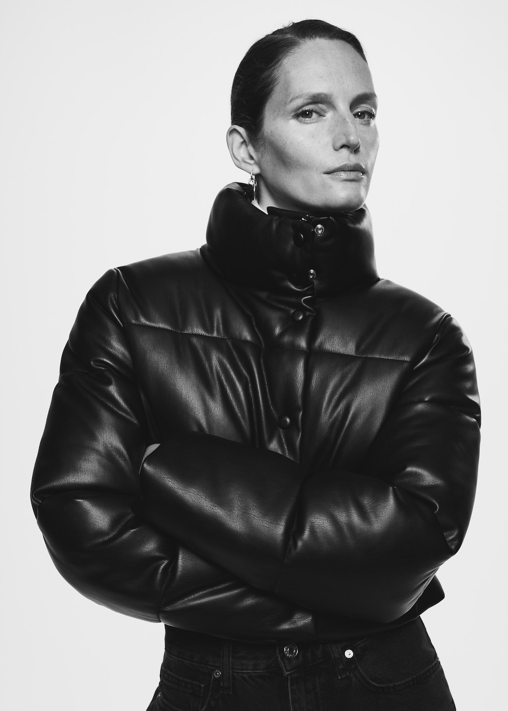 Mango quilted leather jacket clearance