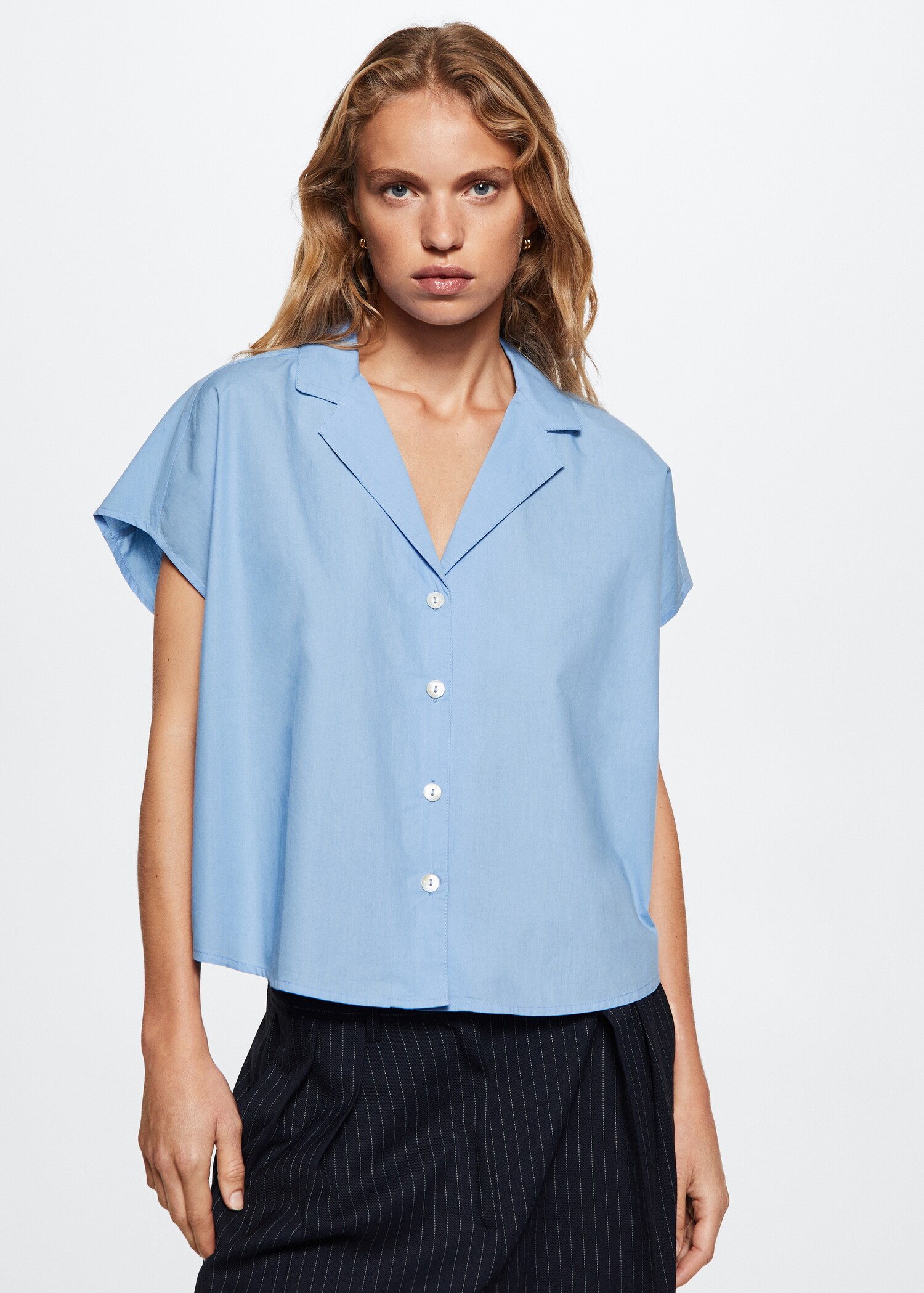 Camisa algodón crop - Plano medio