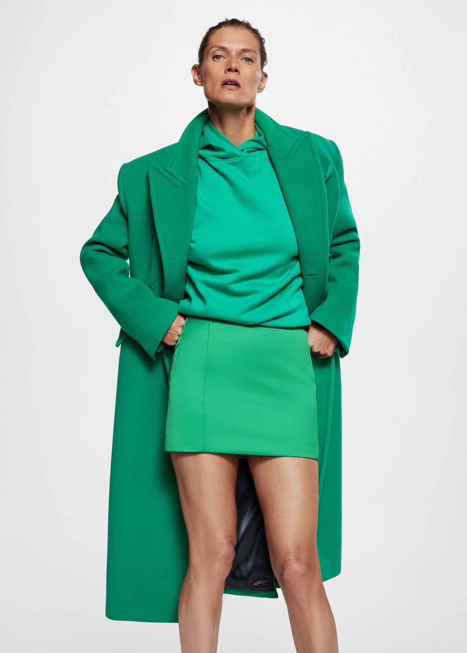 Satin mini skirt - Medium plane