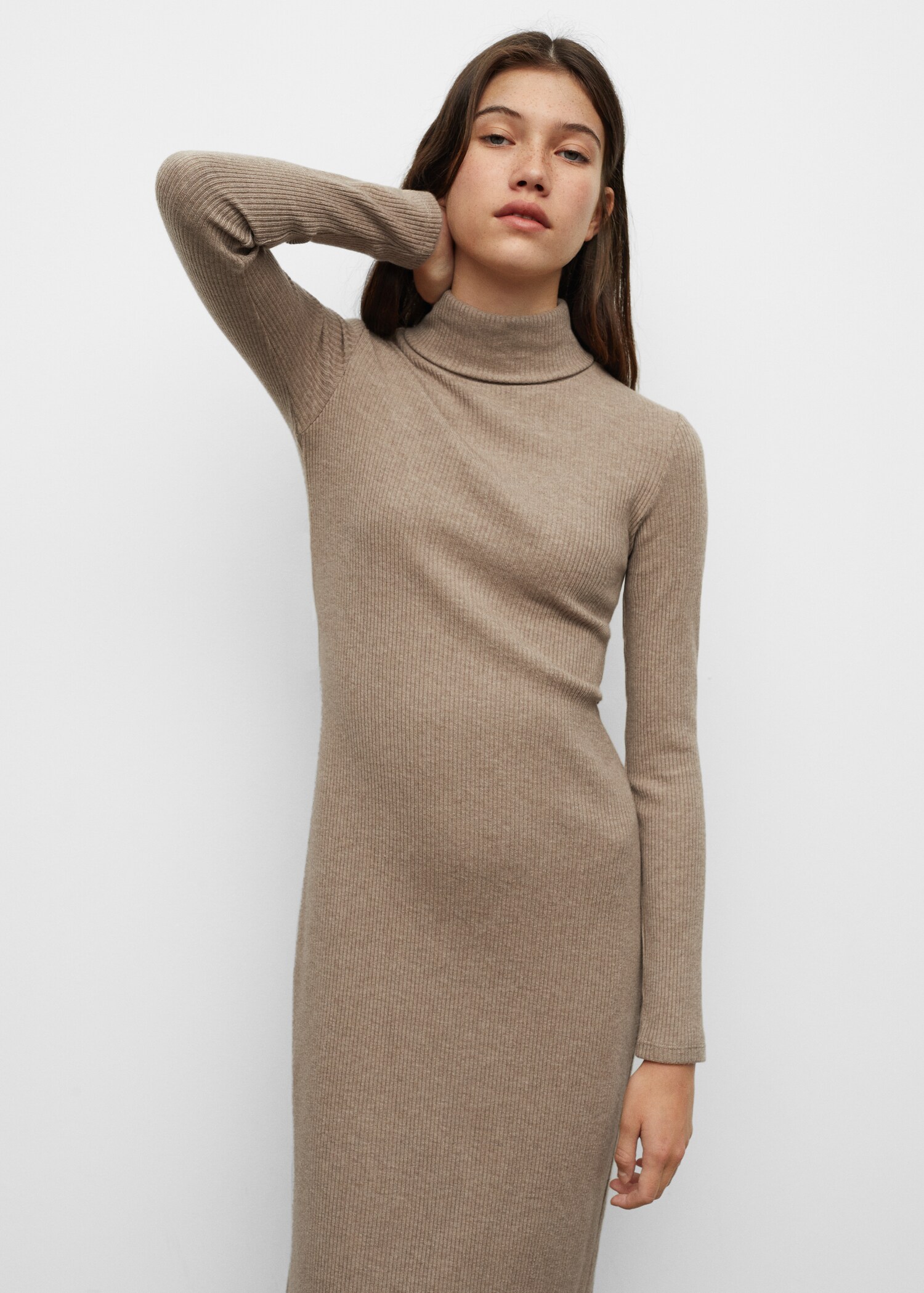 Turtle neck knit dress - Medium plane