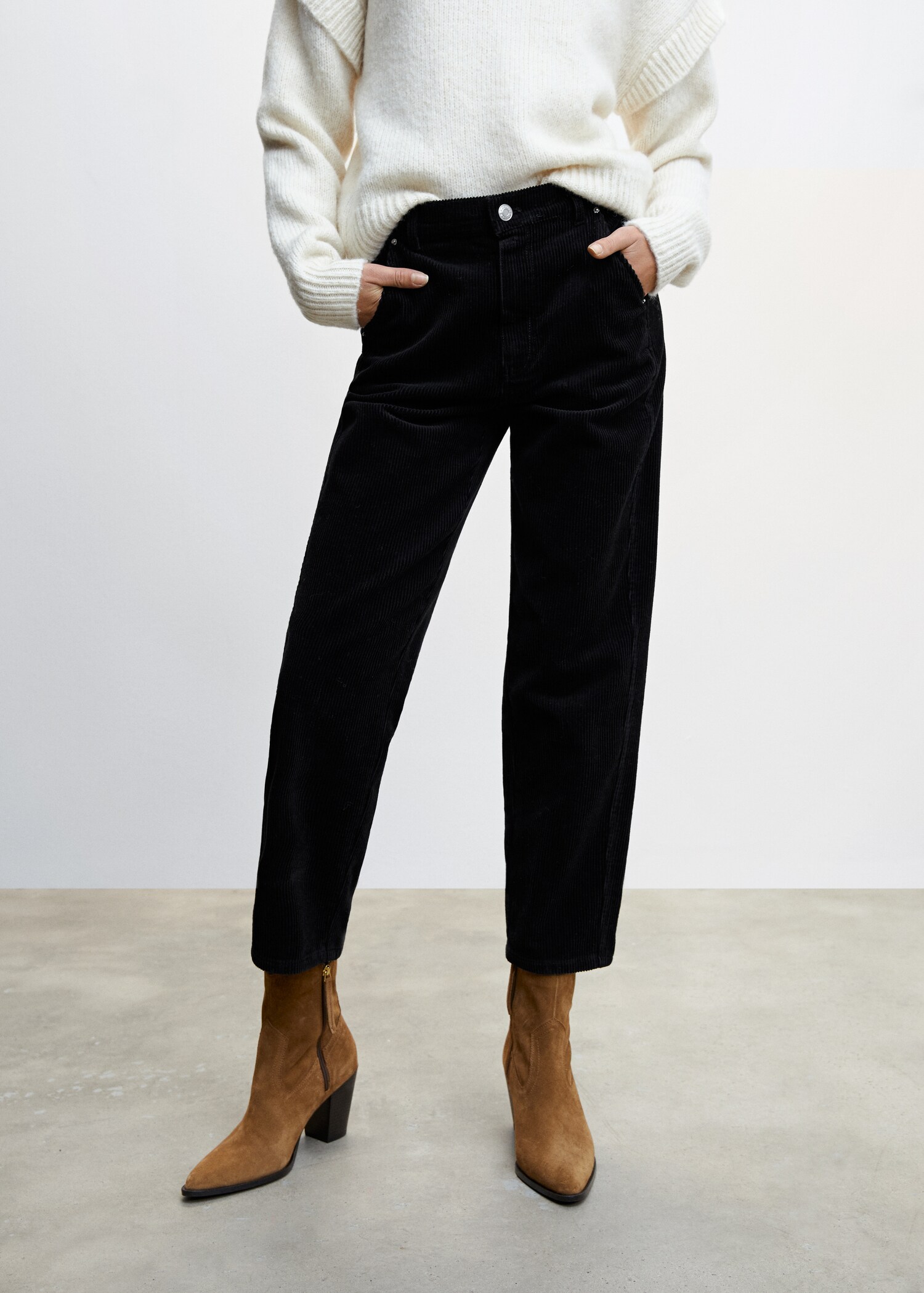 Straight-fit corduroy jeans - Medium plane