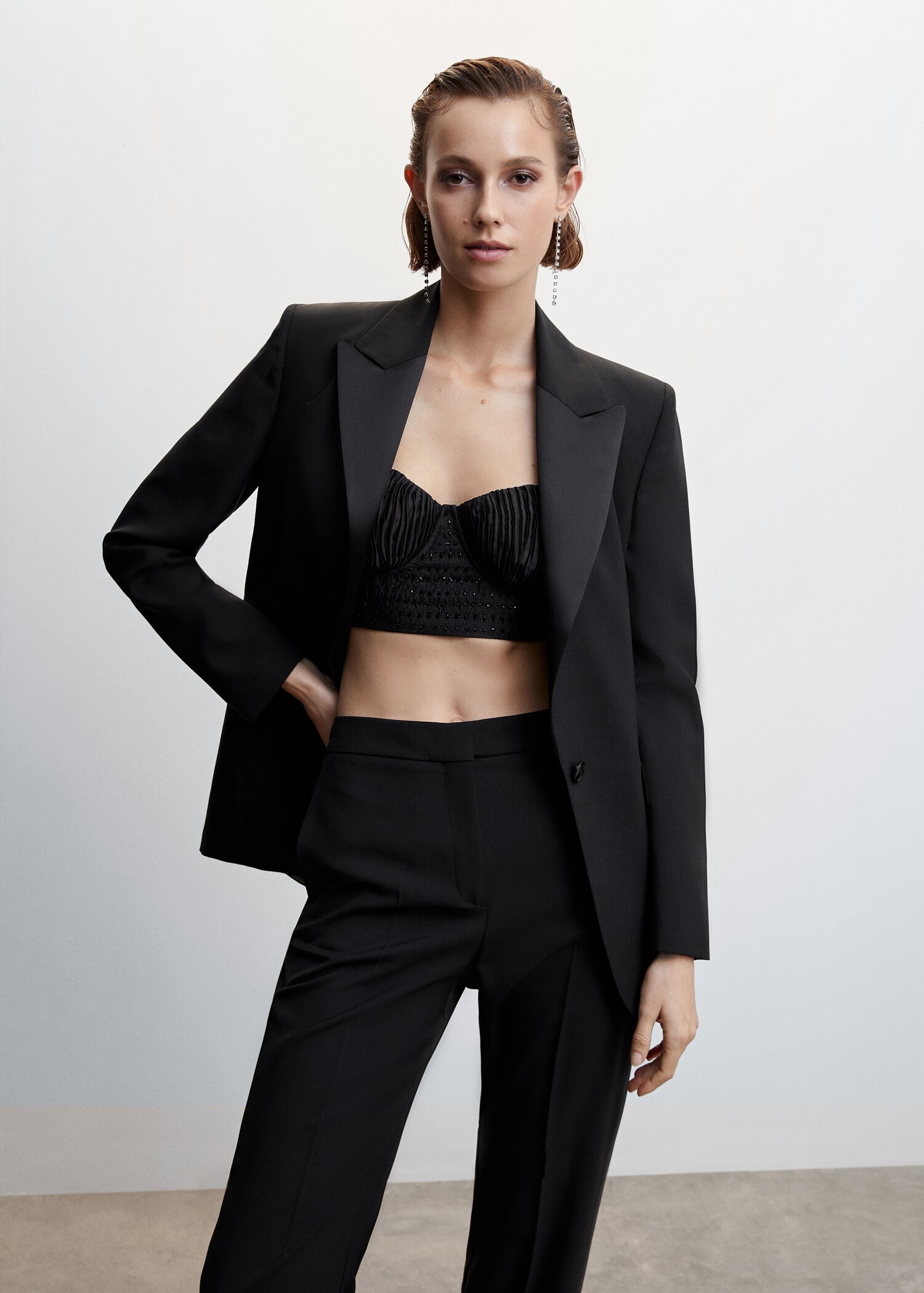 Satin lapels suit blazer - Medium plane