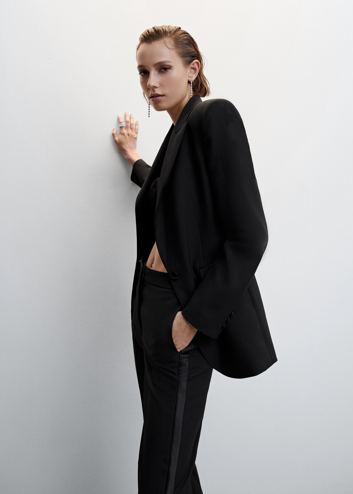 Satin lapels suit blazer - Details of the article 2